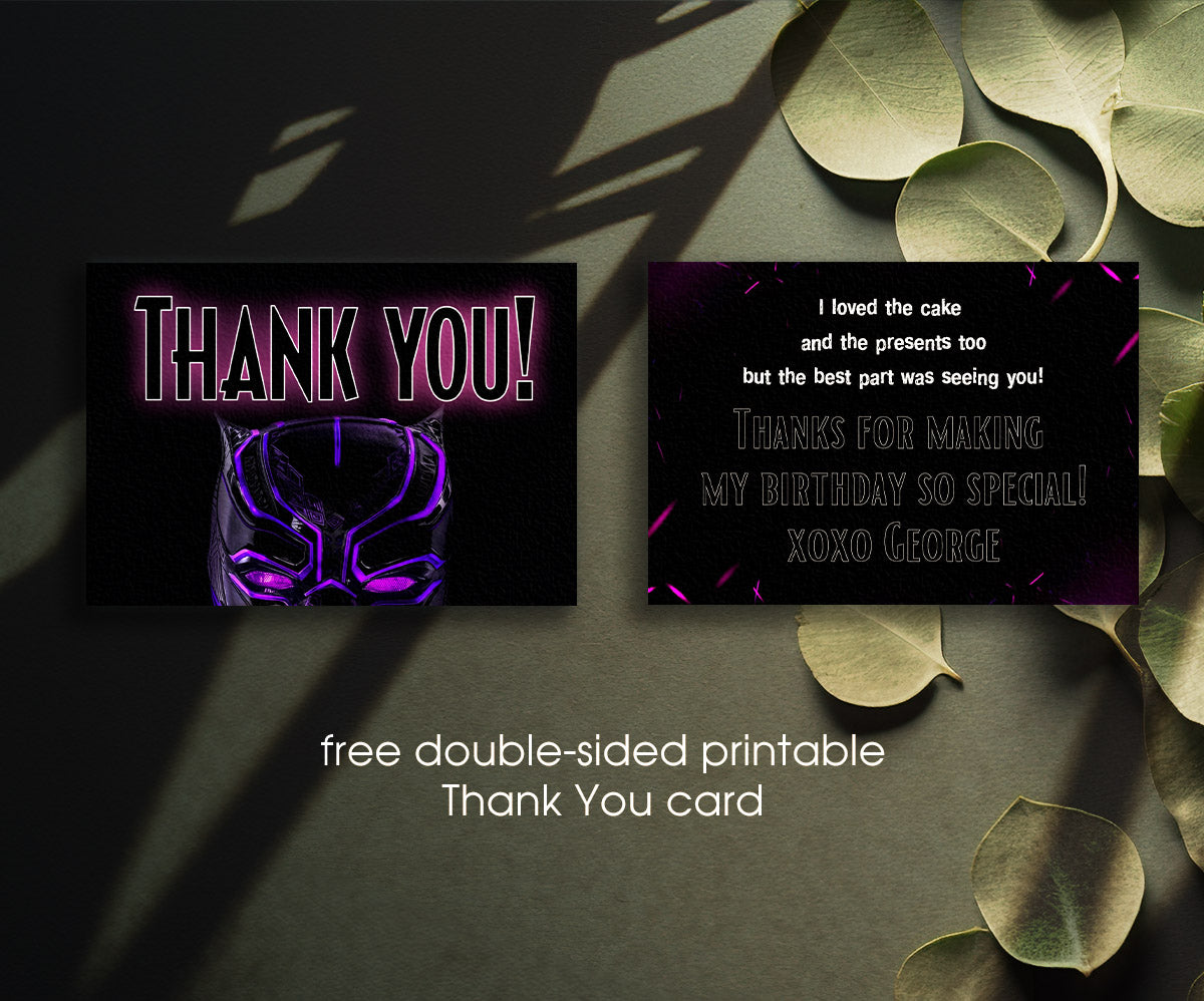 Black Panther Superhero Marvel customizable invitation template | Share or Print | boy | NZ291