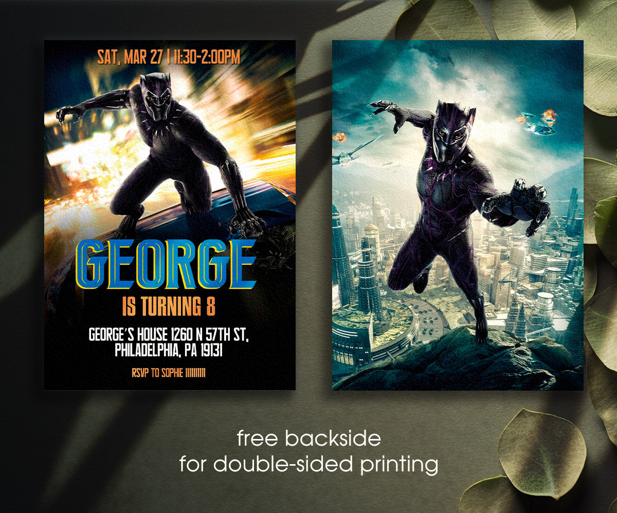 Black Panther Superhero Marvel customizable invitation template | Share or Print | boy | ZV053