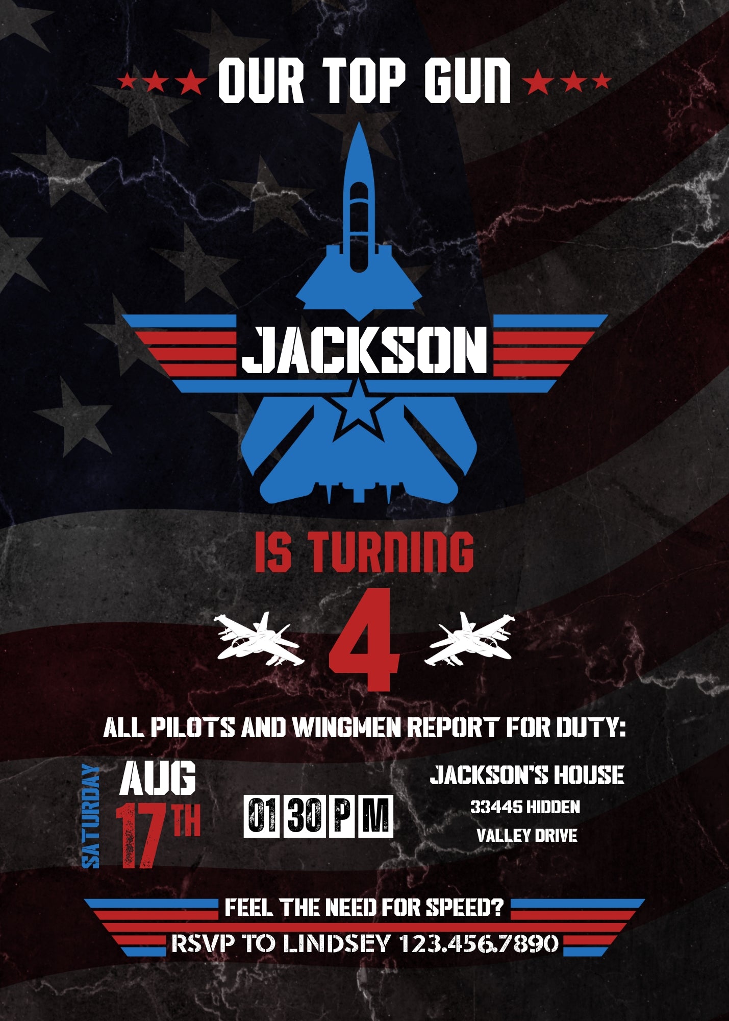 Top Gun Maverick Jet Fighter customizable invitation template | Share or Print | boy | ER822