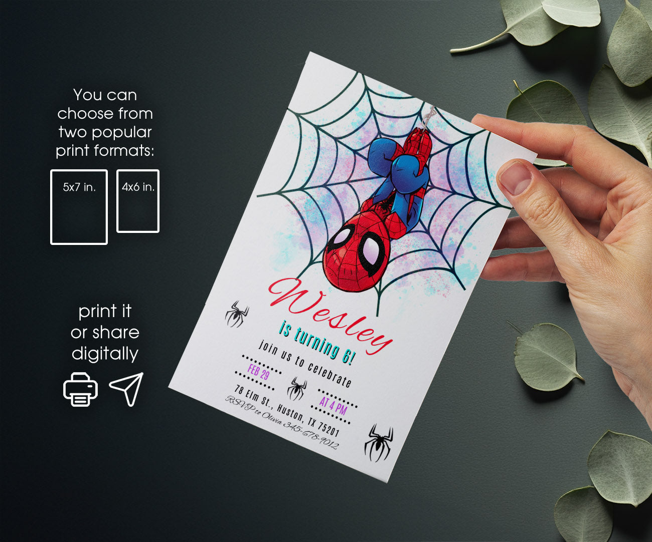 Spidey and His Amazing Friends customizable invitation template | Share or Print | boy | GV148