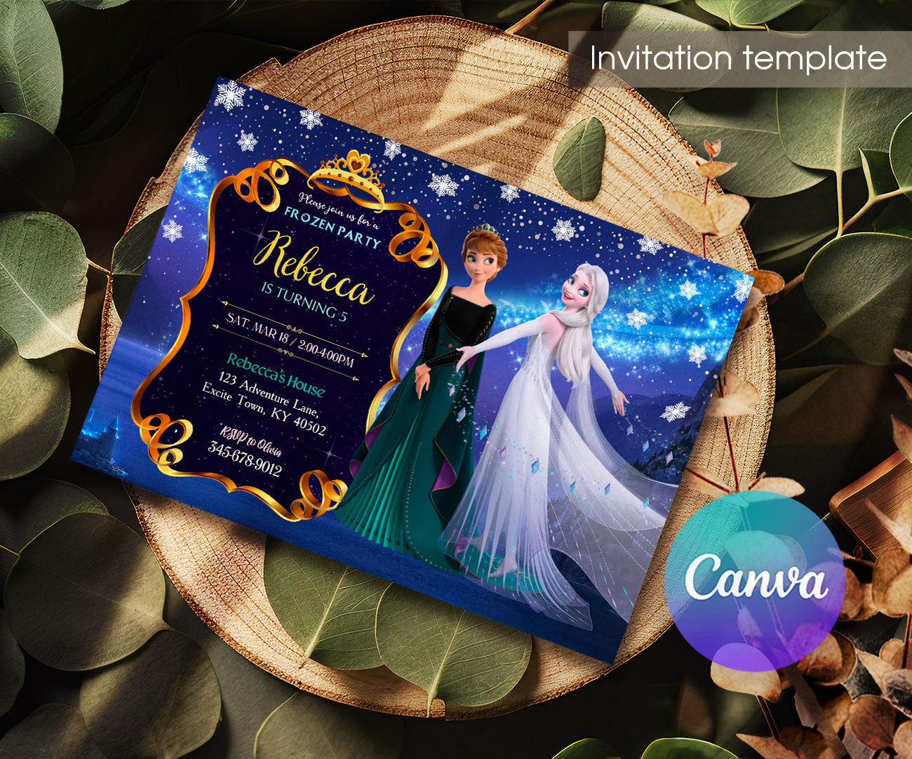 Frozen Elsa customizable invitation template | Share or Print | girl | NB238