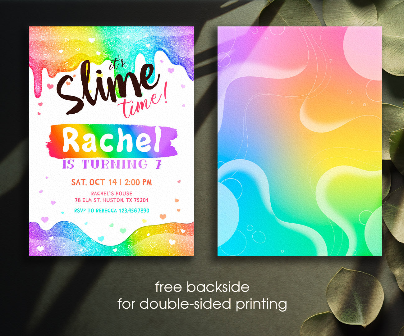 Slime Diy Party customizable invitation template | Share or Print | NB830