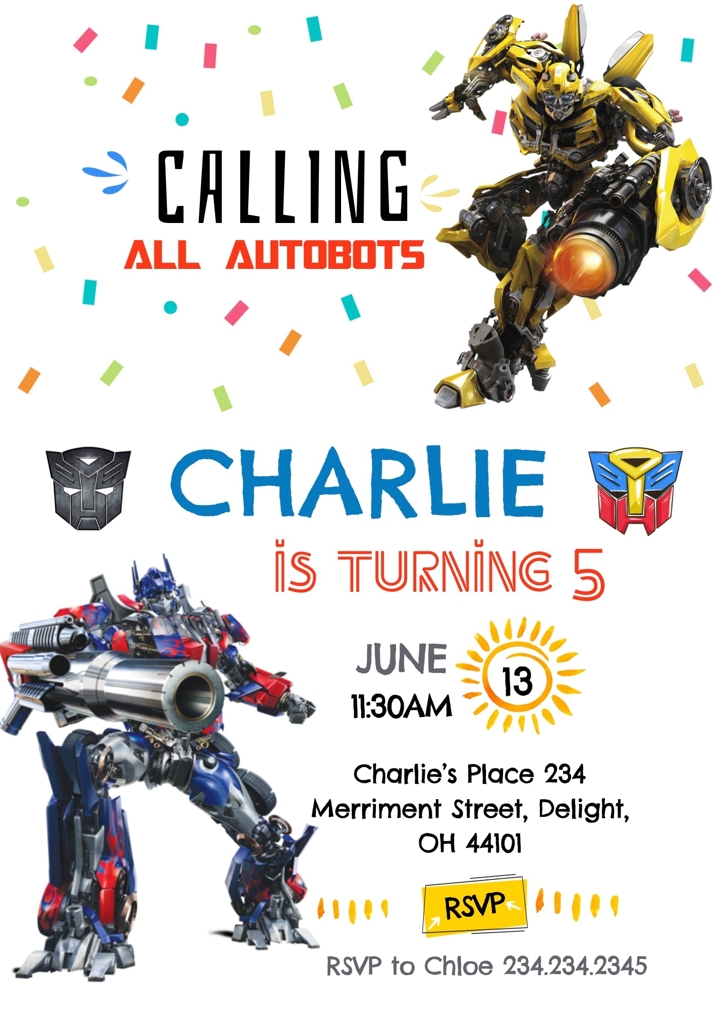 Transformers Rescue Bots customizable invitation template | Share or Print | boy | QH271