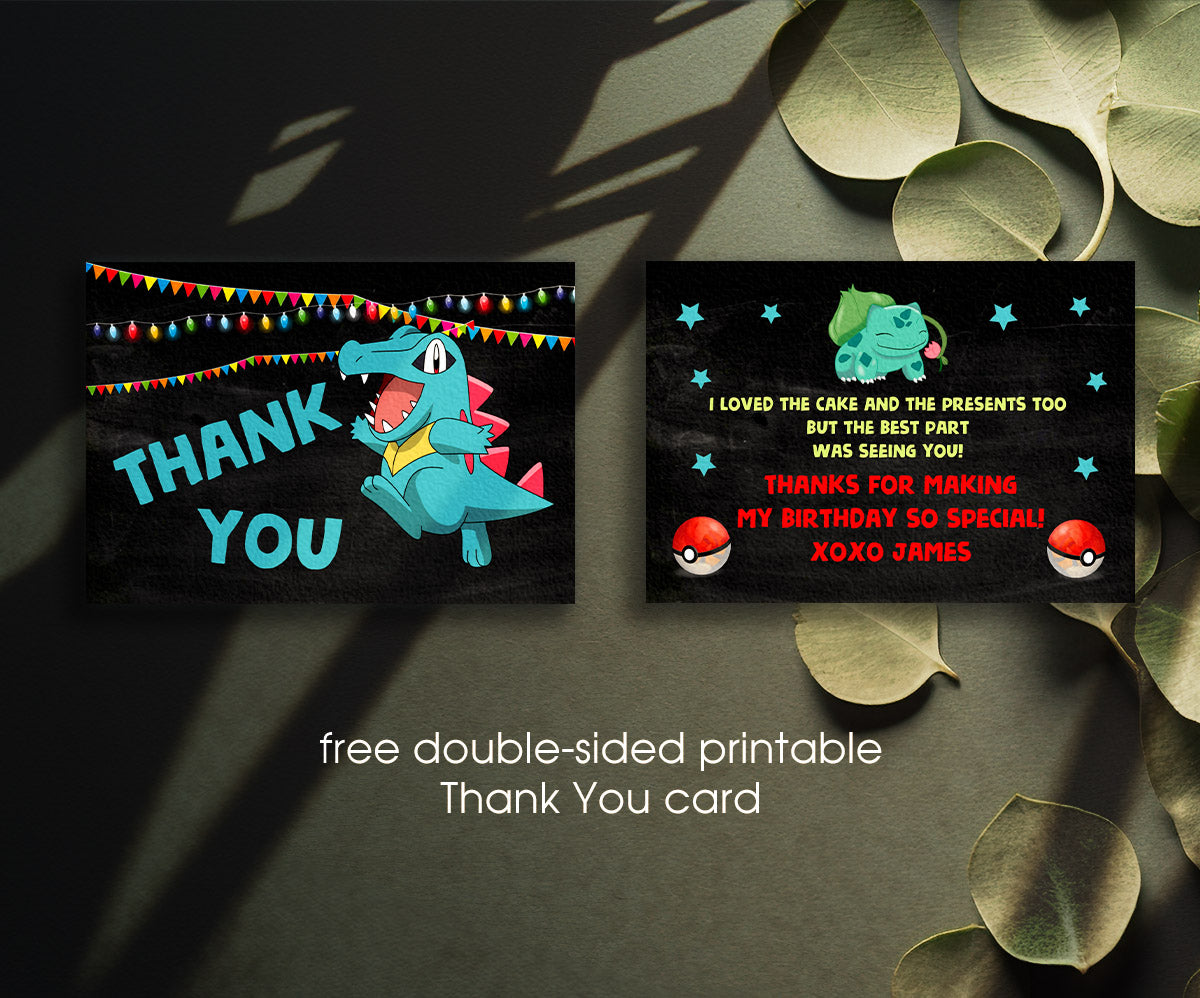 Pokemon Pikachu customizable invitation template | Share or Print | GF092