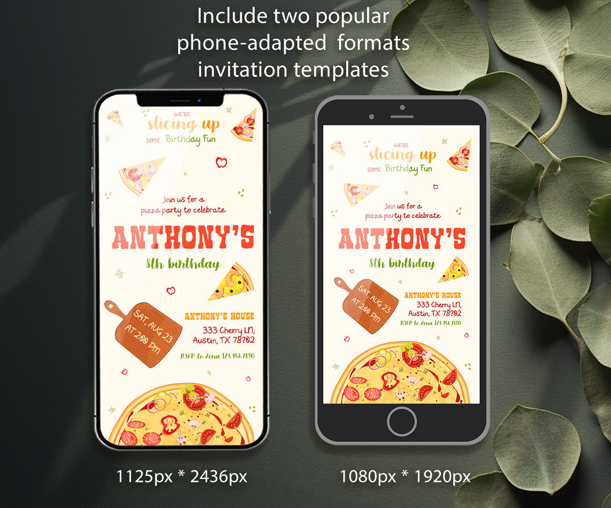Pizza Party customizable invitation template | Share or Print | LG513