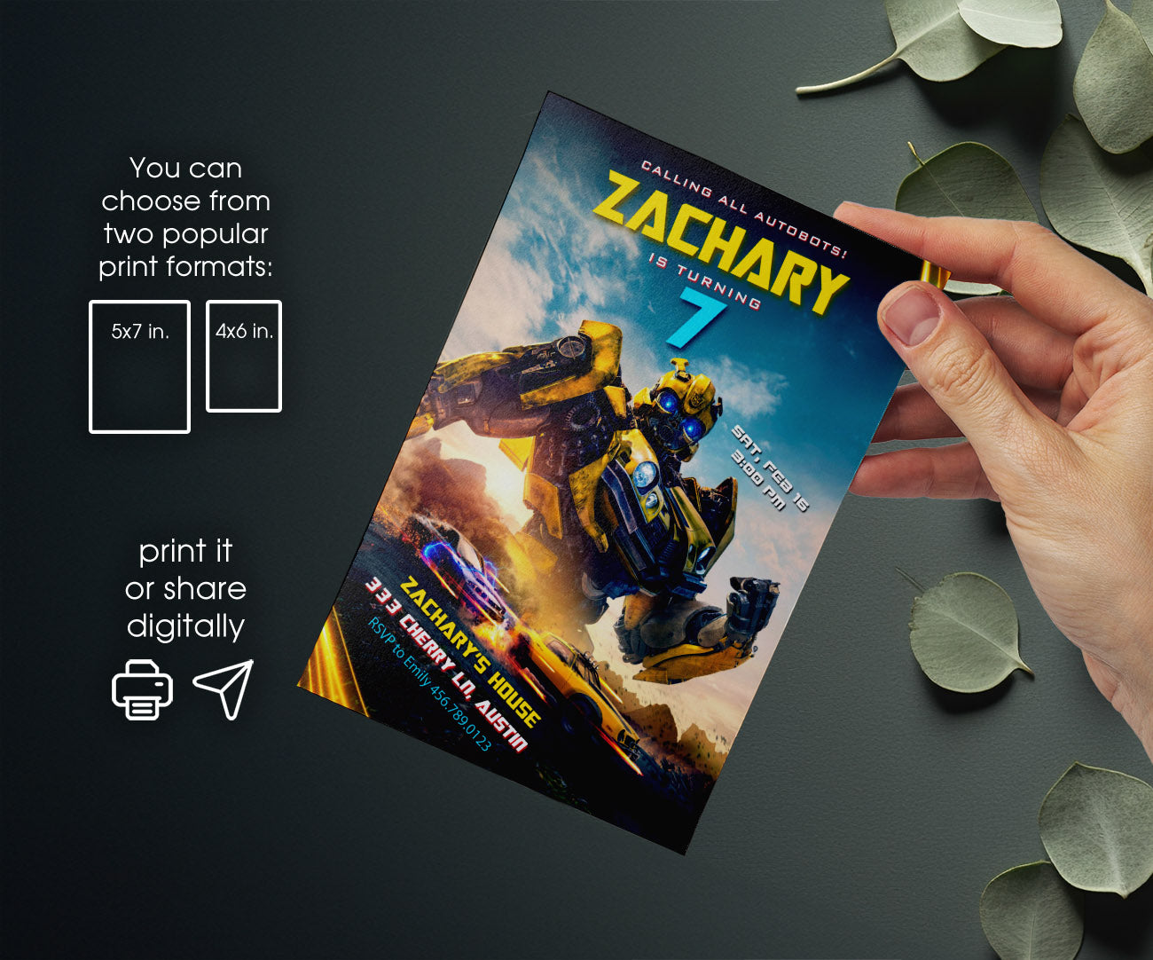 Transformers Rescue Bots customizable invitation template | Share or Print | boy | CS174