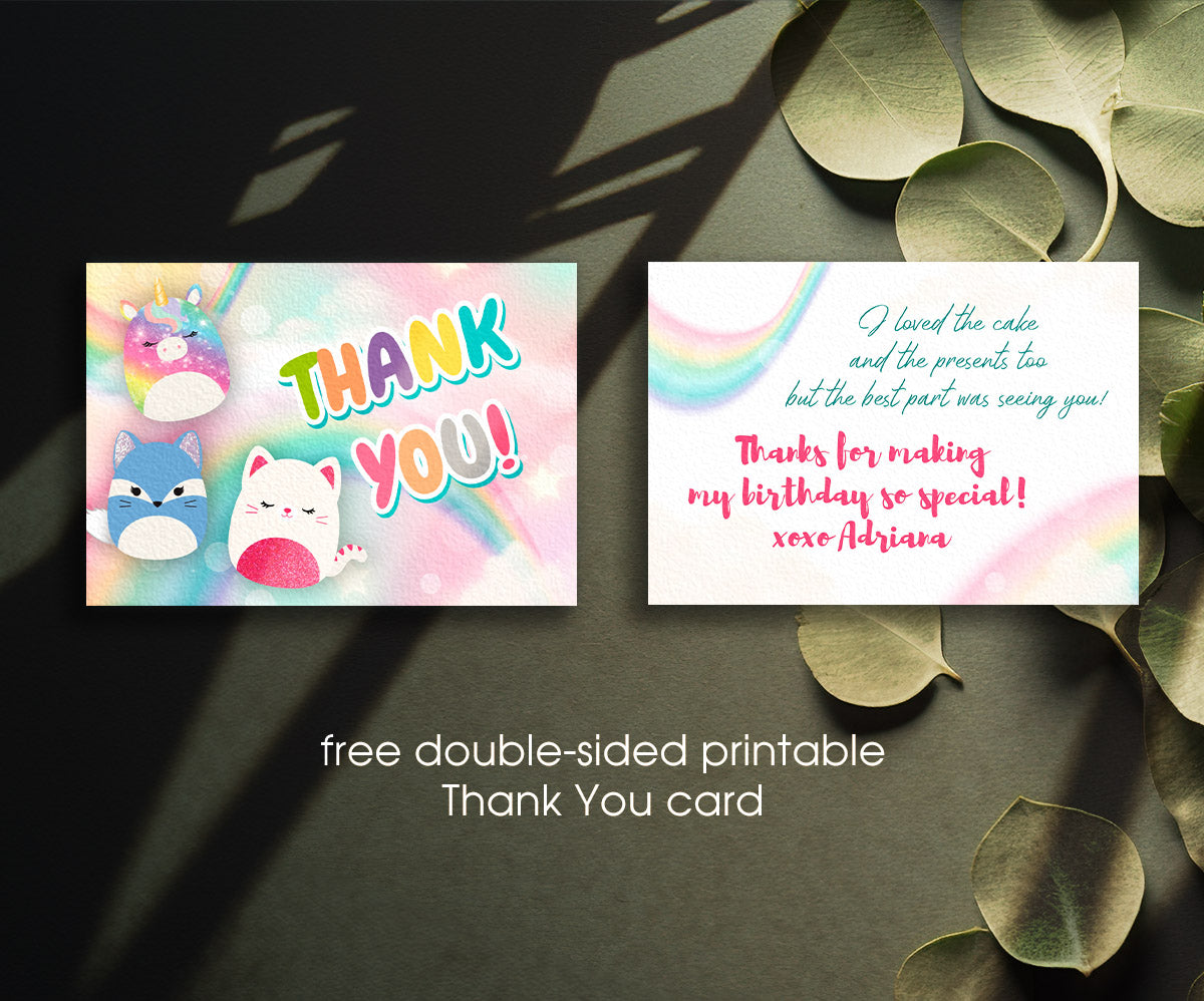 Squishmallows customizable invitation template | Share or Print | DW559
