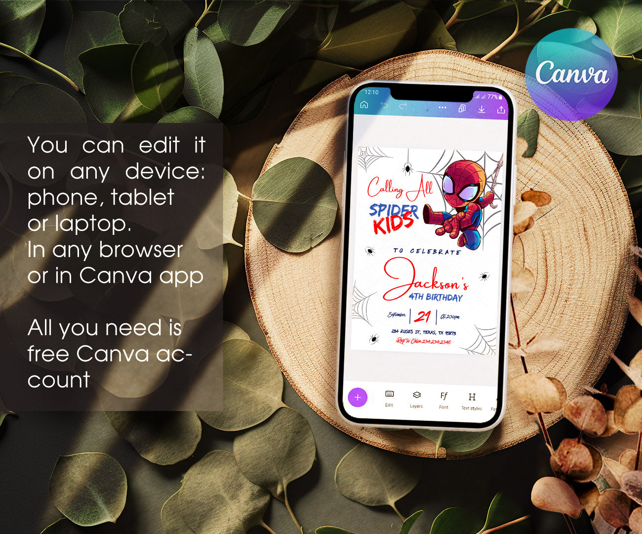 Spidey and His Amazing Friends customizable invitation template | Share or Print | boy | IF217