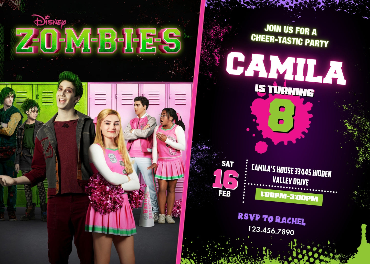 Zombies 3 Halloween customizable invitation template | Share or Print | JV269