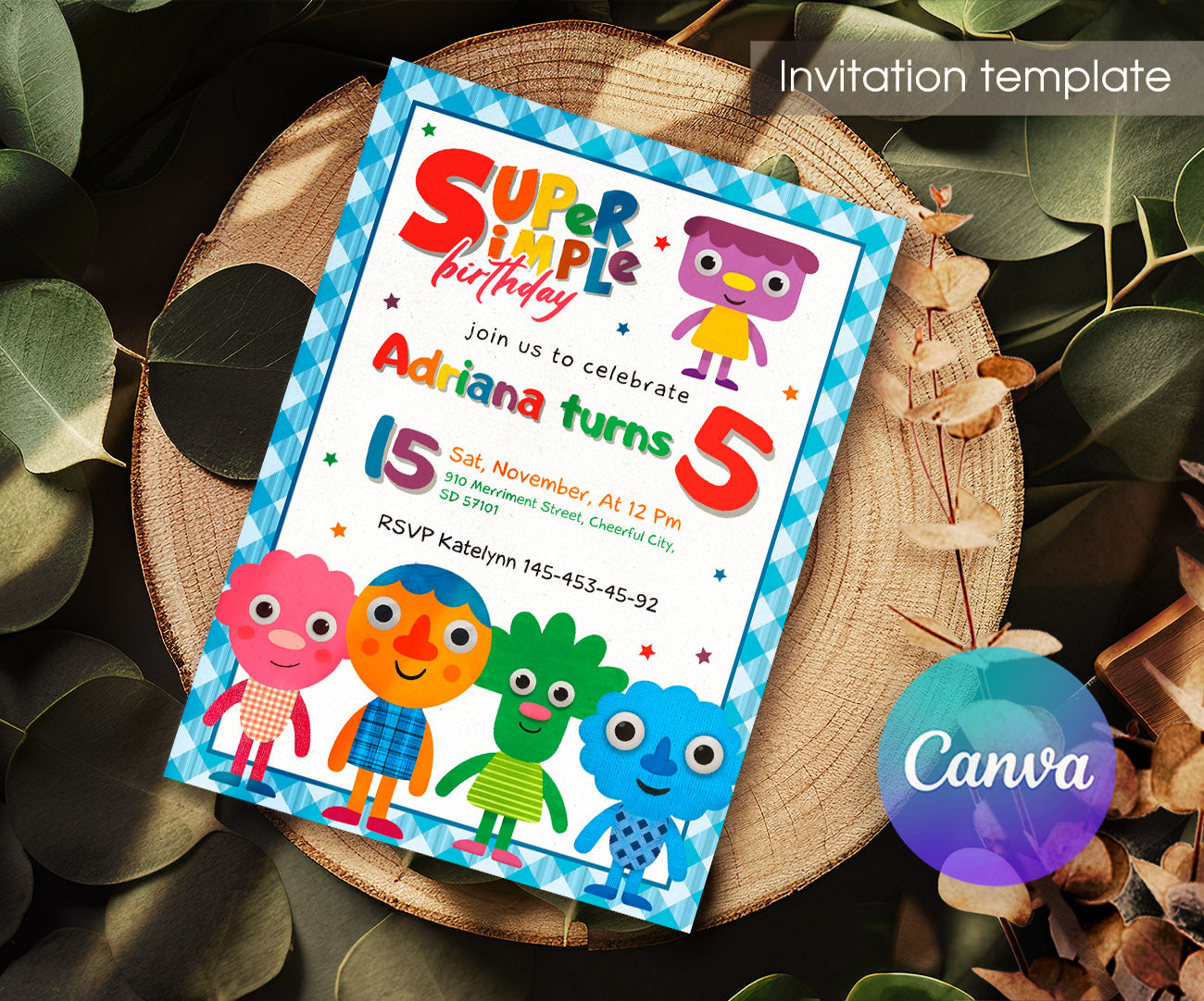 Super Simple Songs customizable invitation template | Share or Print | XN734