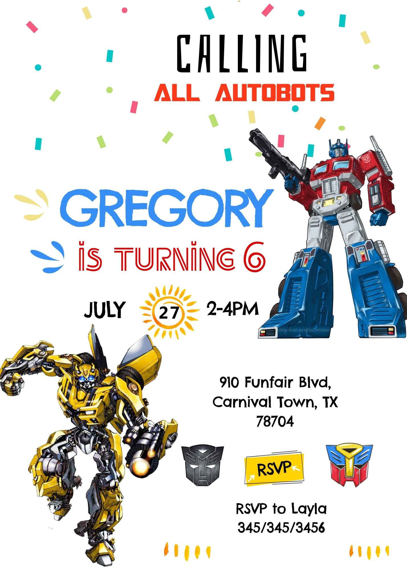 Transformers Rescue Bots customizable invitation template | Share or Print | boy | ZF186