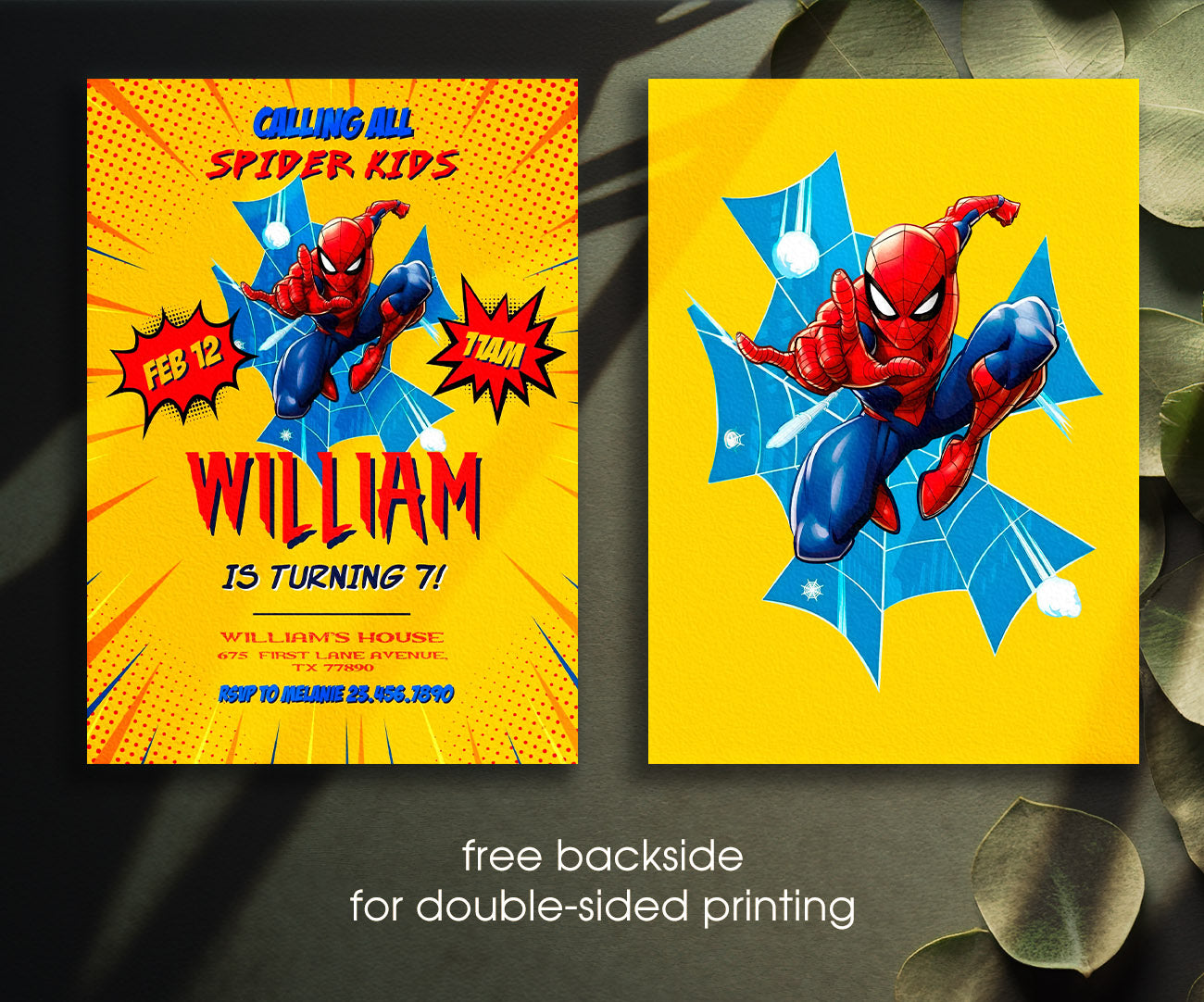 Spiderman Marvel Superhero customizable invitation template | Share or Print | boy | ZS235