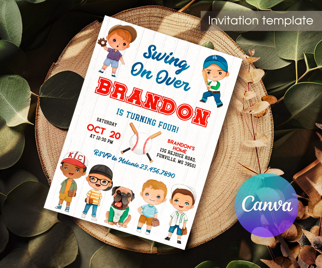 Baseball MLB Sport customizable invitation template | Share or Print | NQ492