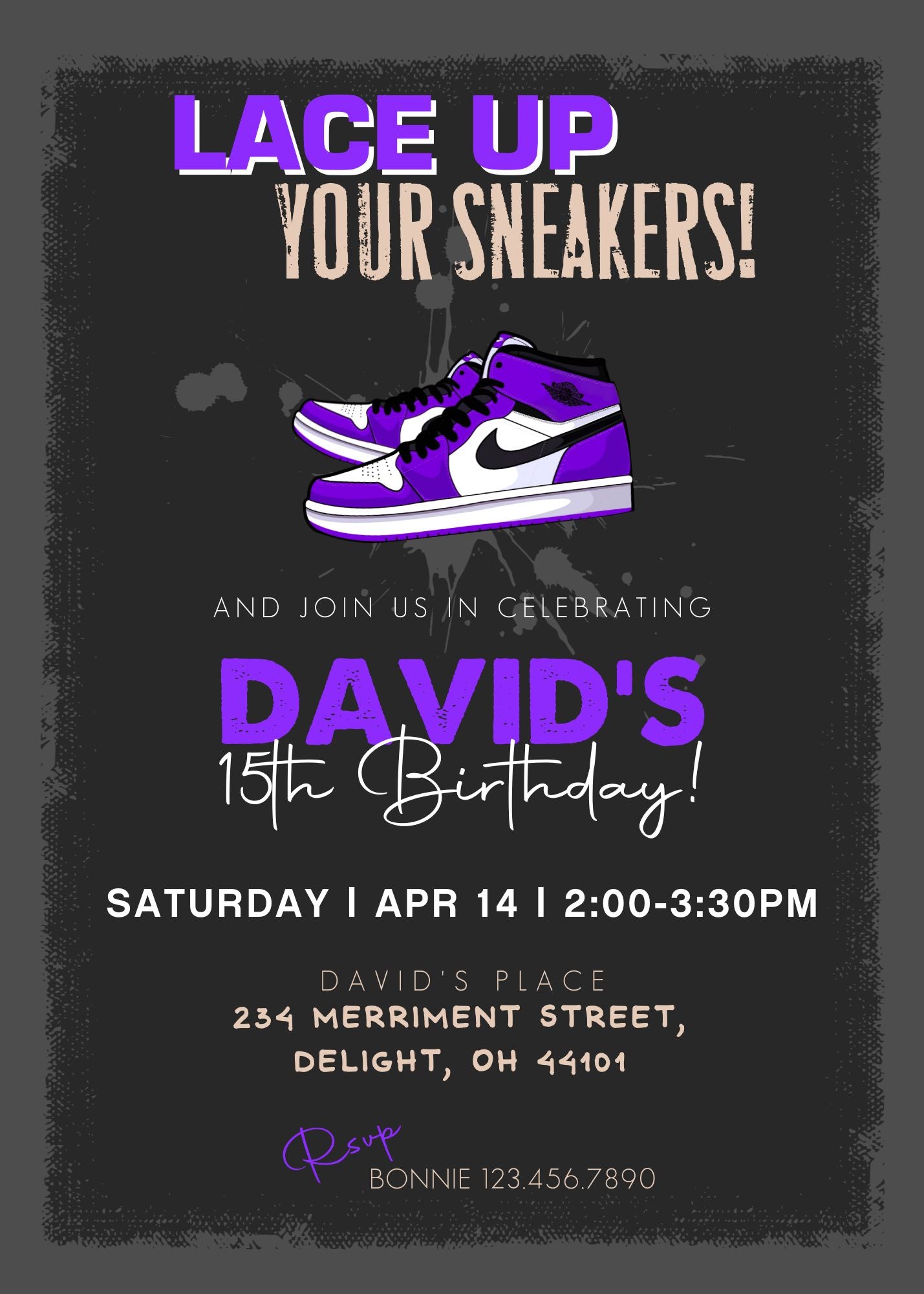 Sneaker Ball Air Jordan Nike customizable invitation template | Share or Print | GW243