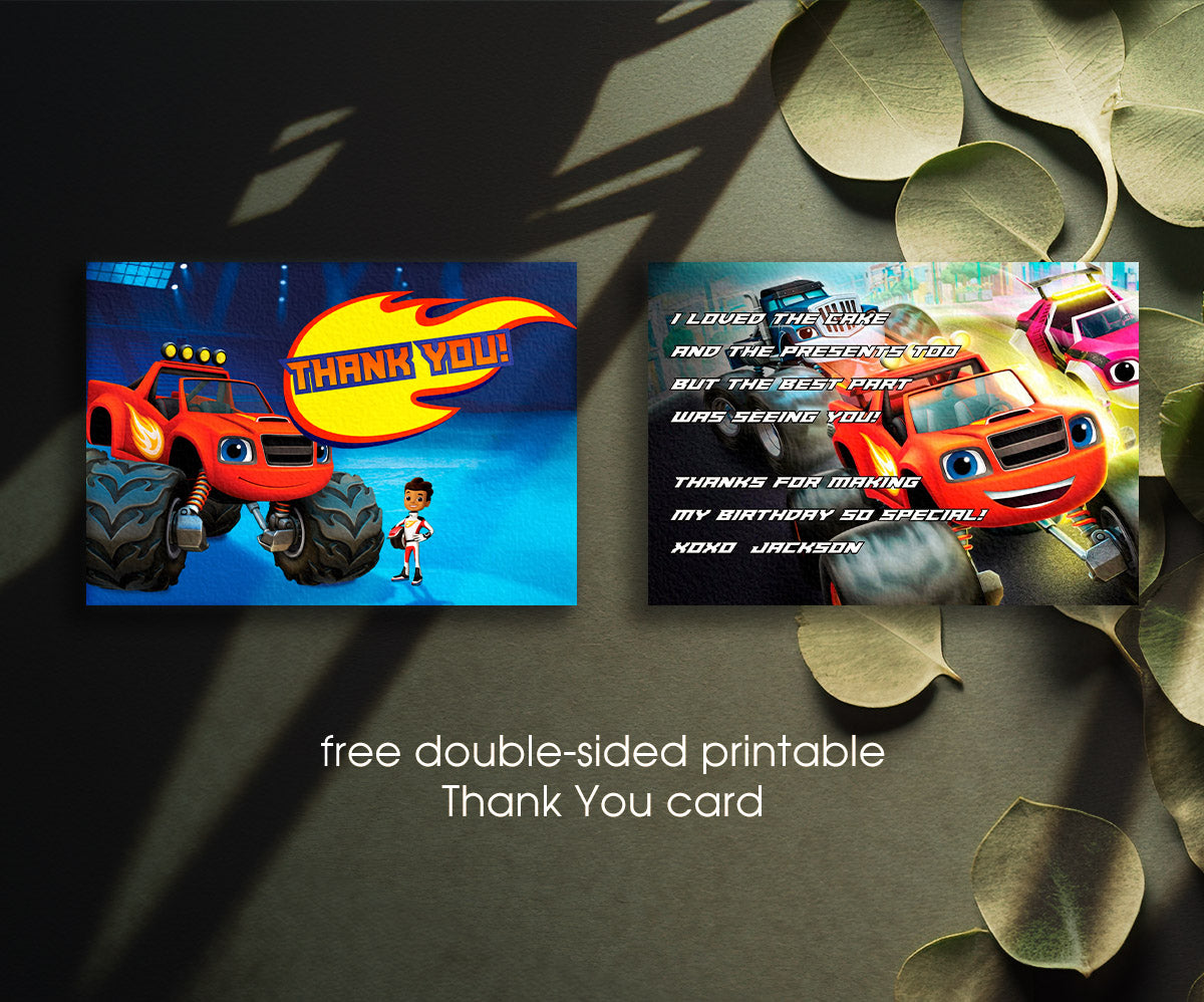 Blaze Monster Machines Trucks customizable invitation template | Share or Print | boy | QN768