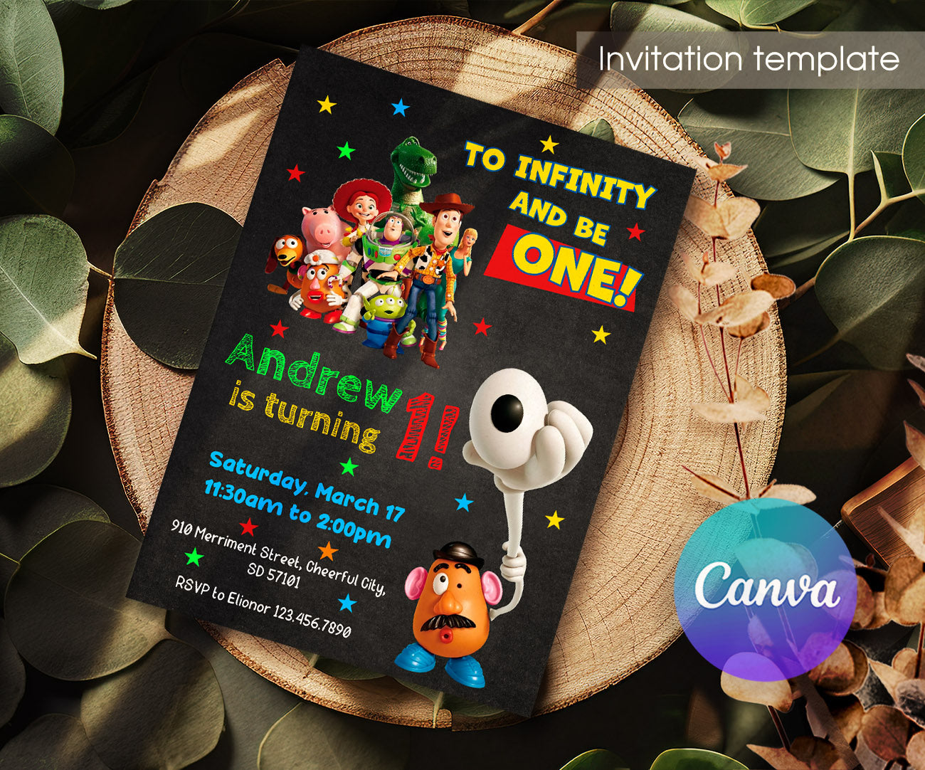 Toy Story Woody customizable invitation template | Share or Print | CA321