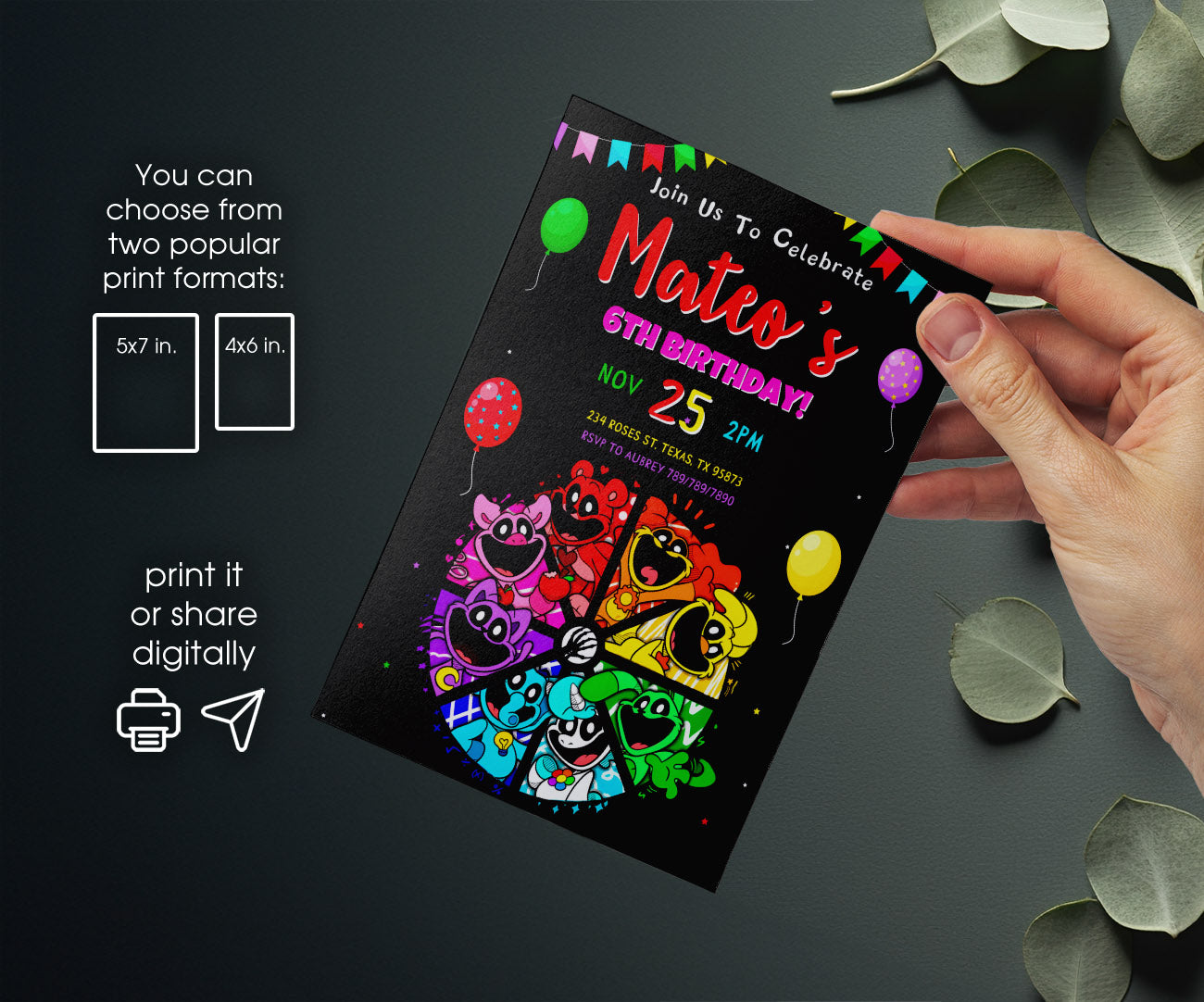 Smiling Critters customizable invitation template | Share or Print | CY295