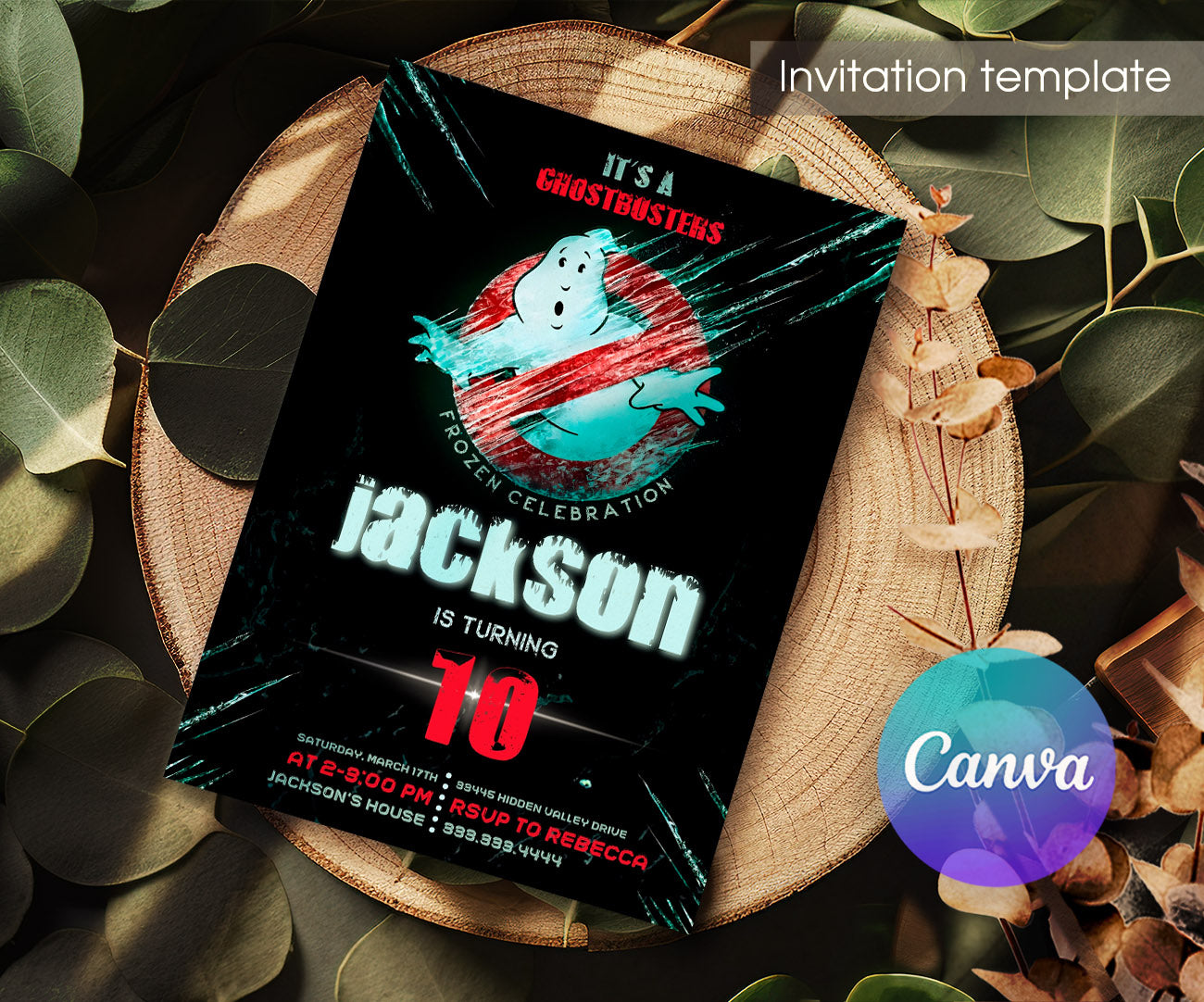 Ghostbusters customizable invitation template | Share or Print | SE423