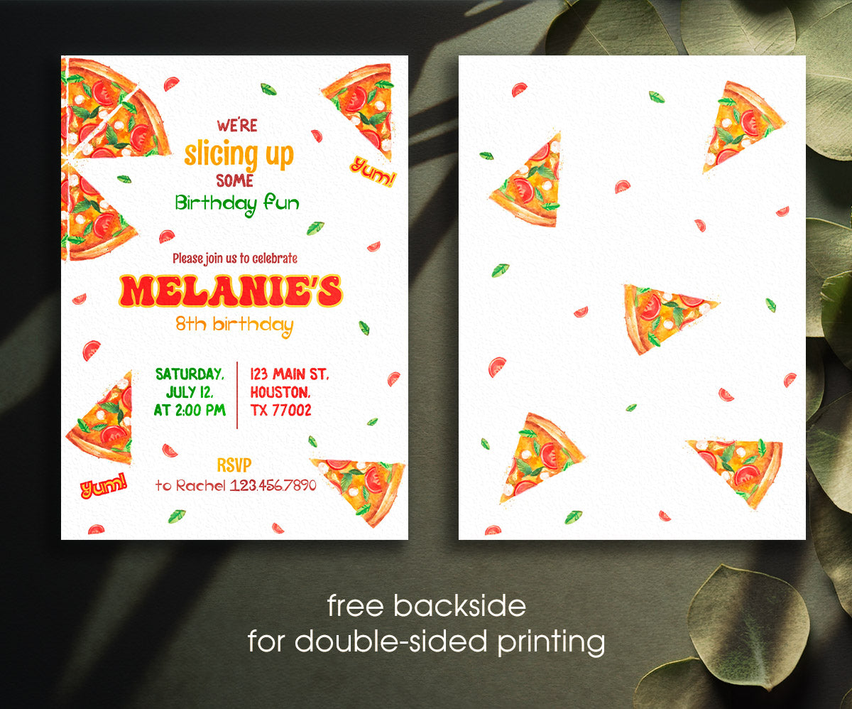 Pizza Party customizable invitation template | Share or Print | RH149