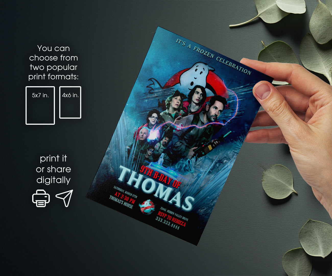 Ghostbusters customizable invitation template | Share or Print | GU253