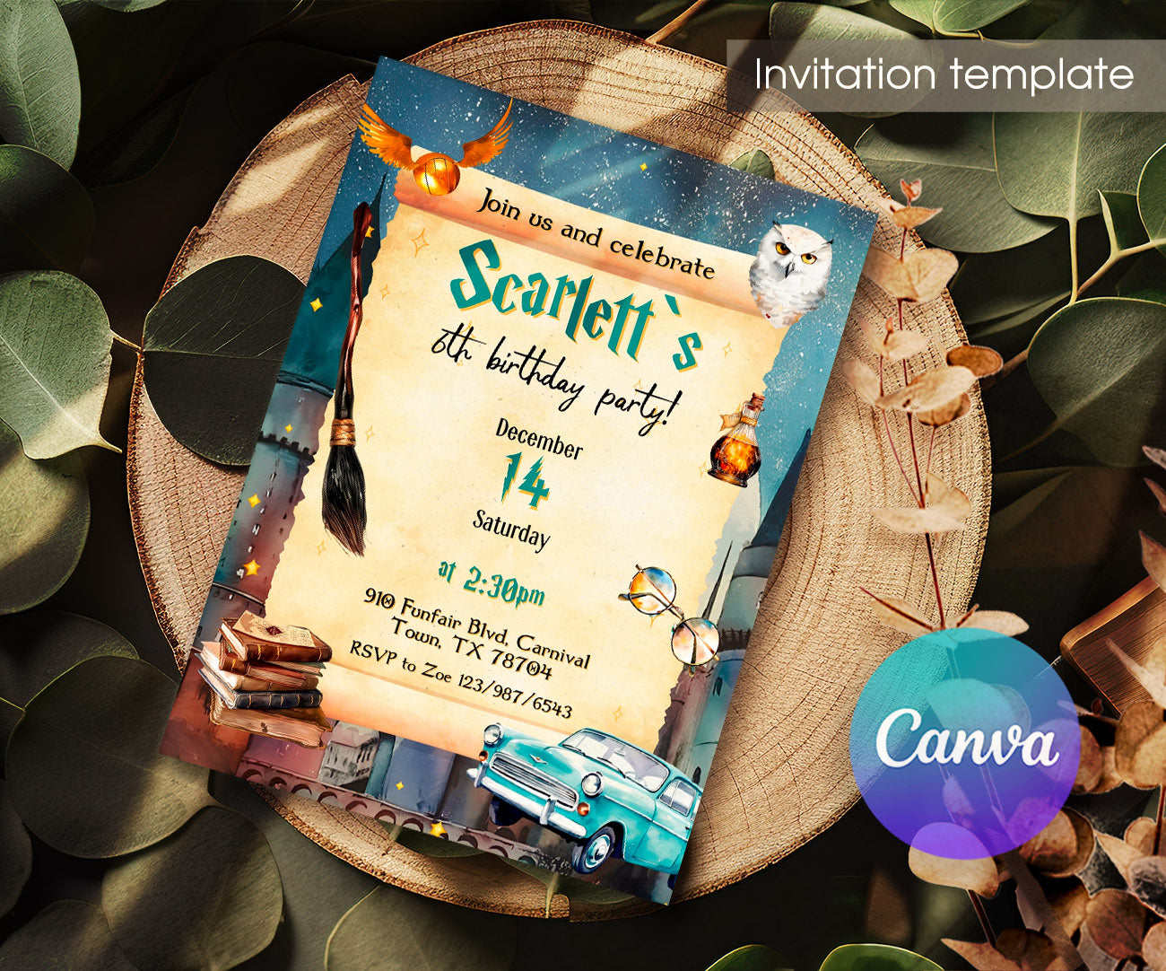 Harry Potter customizable invitation template | Share or Print | RB491