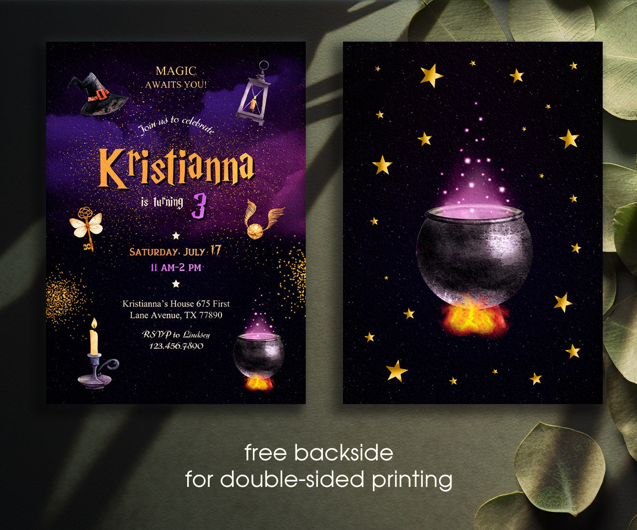 Harry Potter customizable invitation template | Share or Print | QJ716
