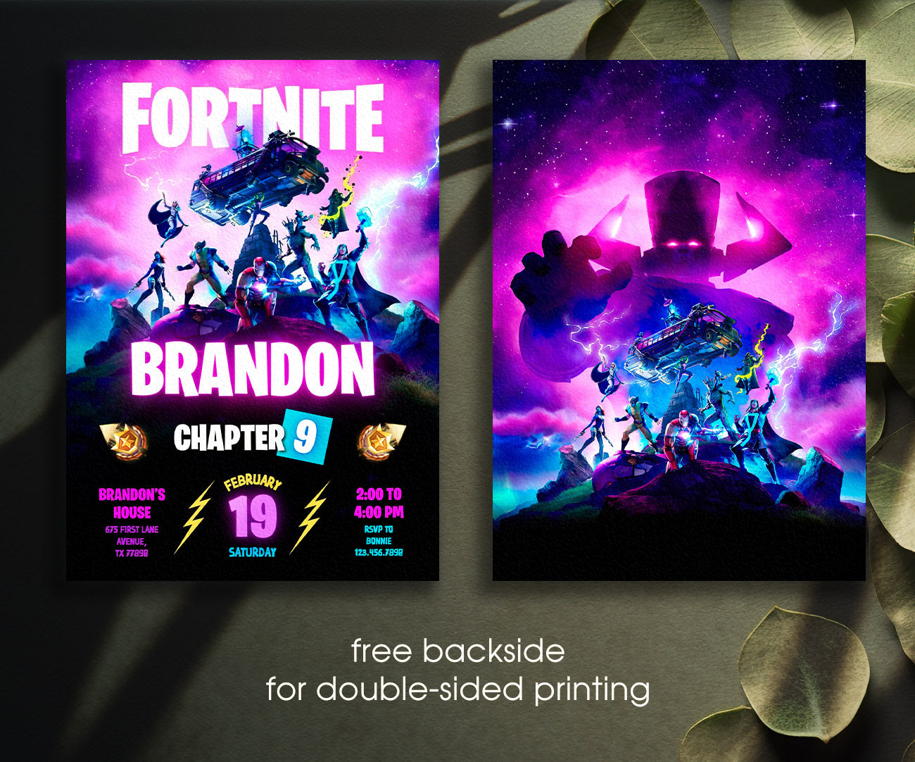 Fortnite Gamer customizable invitation template | Share or Print | boy | MP828