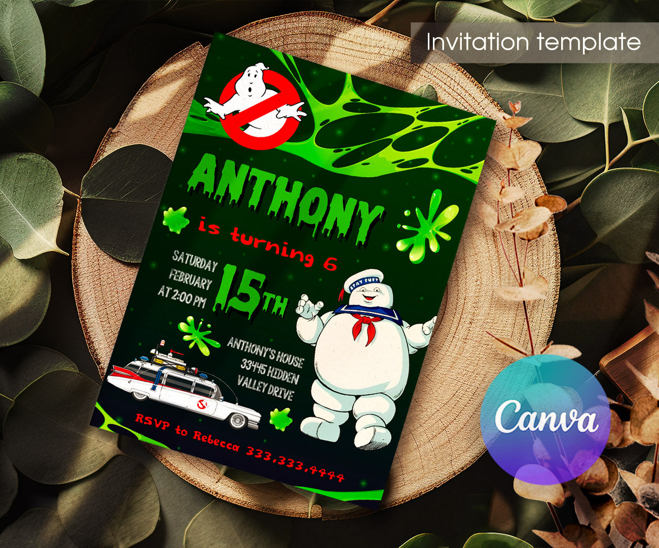 Ghostbusters customizable invitation template | Share or Print | QM163