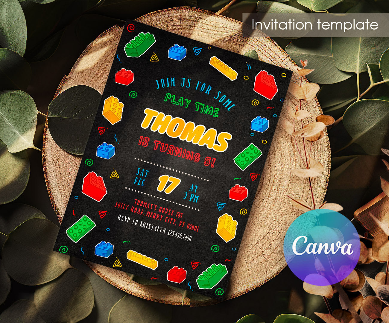 Lego customizable invitation template | Share or Print | CK317
