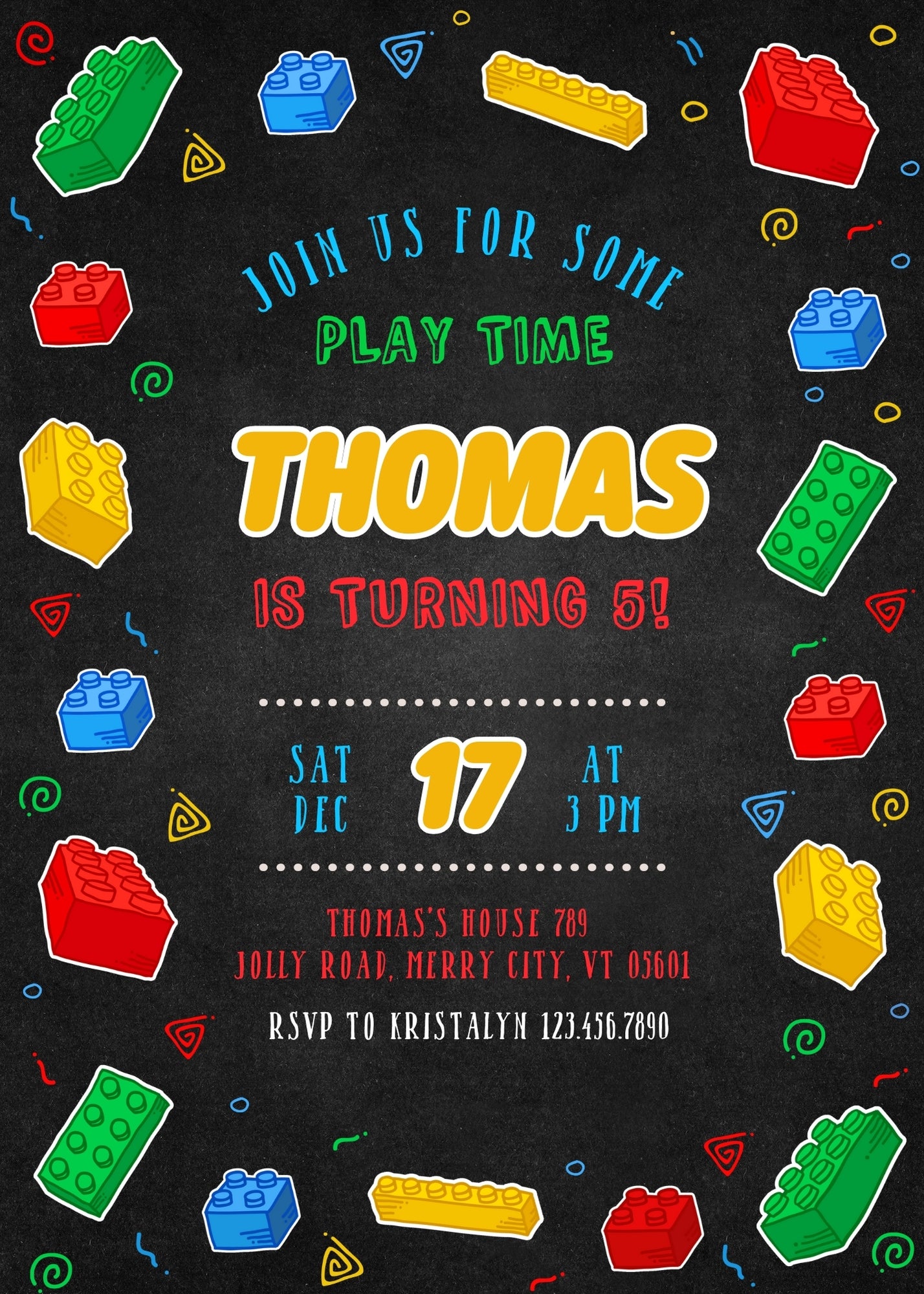 Lego customizable invitation template | Share or Print | CK317