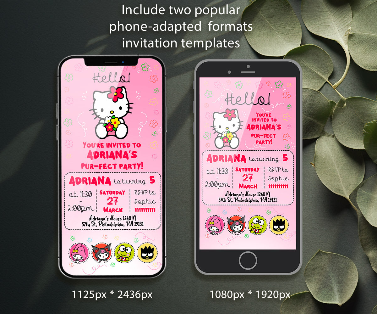 Hello Kitty Sanrio customizable invitation template | Share or Print | WI331