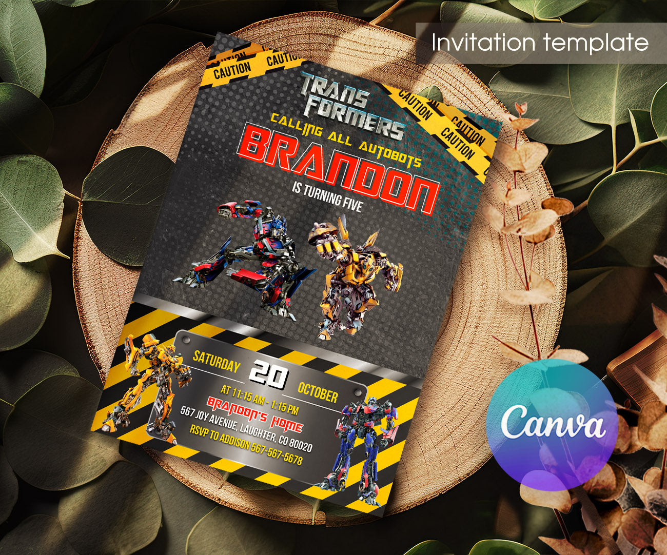 Transformers Rescue Bots customizable invitation template | Share or Print | boy | ZH833