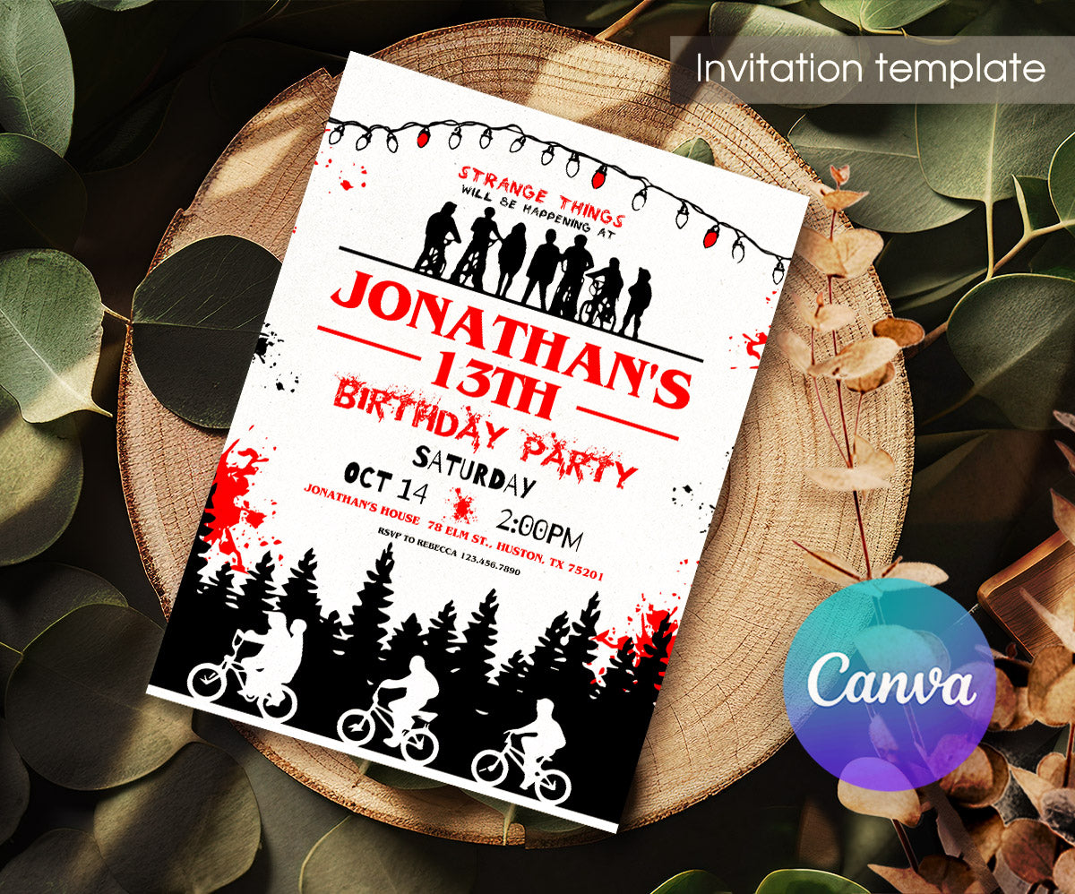 Stranger Things customizable invitation template | Share or Print | CD081
