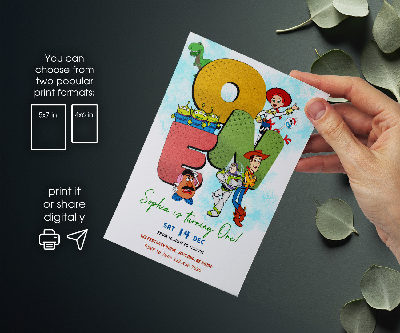 Toy Story Woody customizable invitation template | Share or Print | LS231