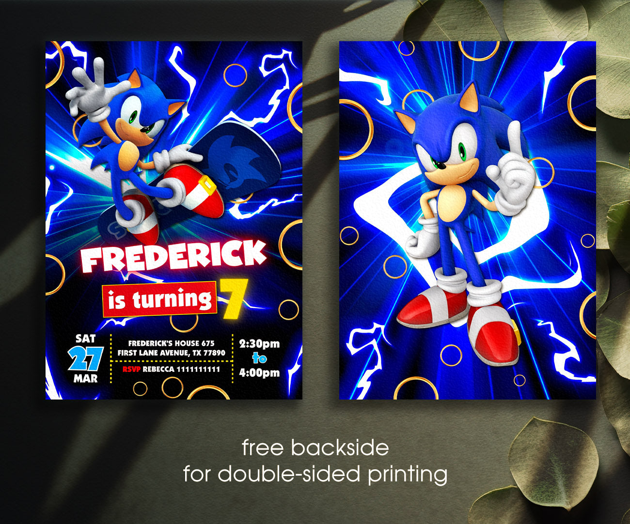 Sonic the Hedgehog customizable invitation template | Share or Print | KR353
