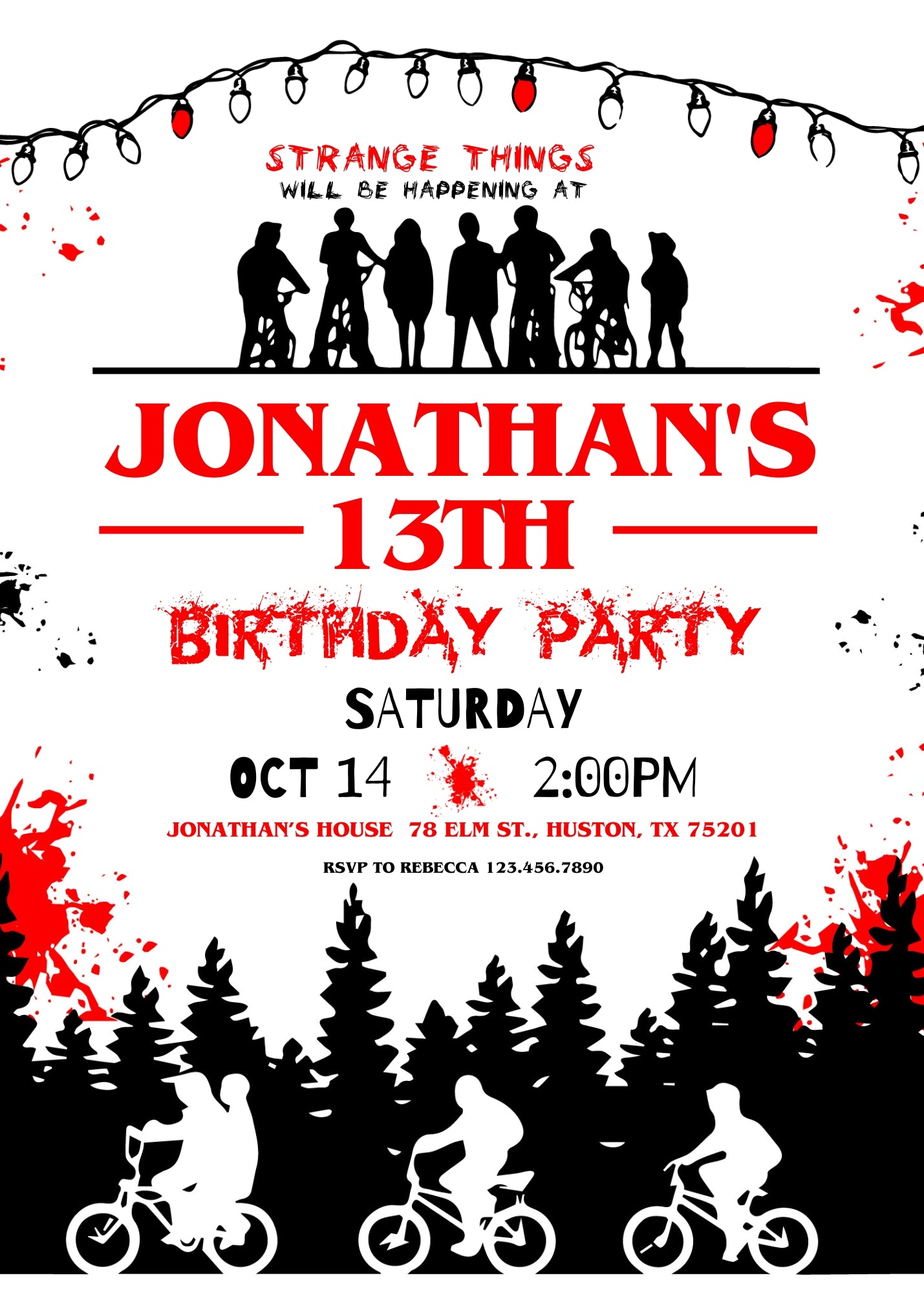 Stranger Things customizable invitation template | Share or Print | CD081