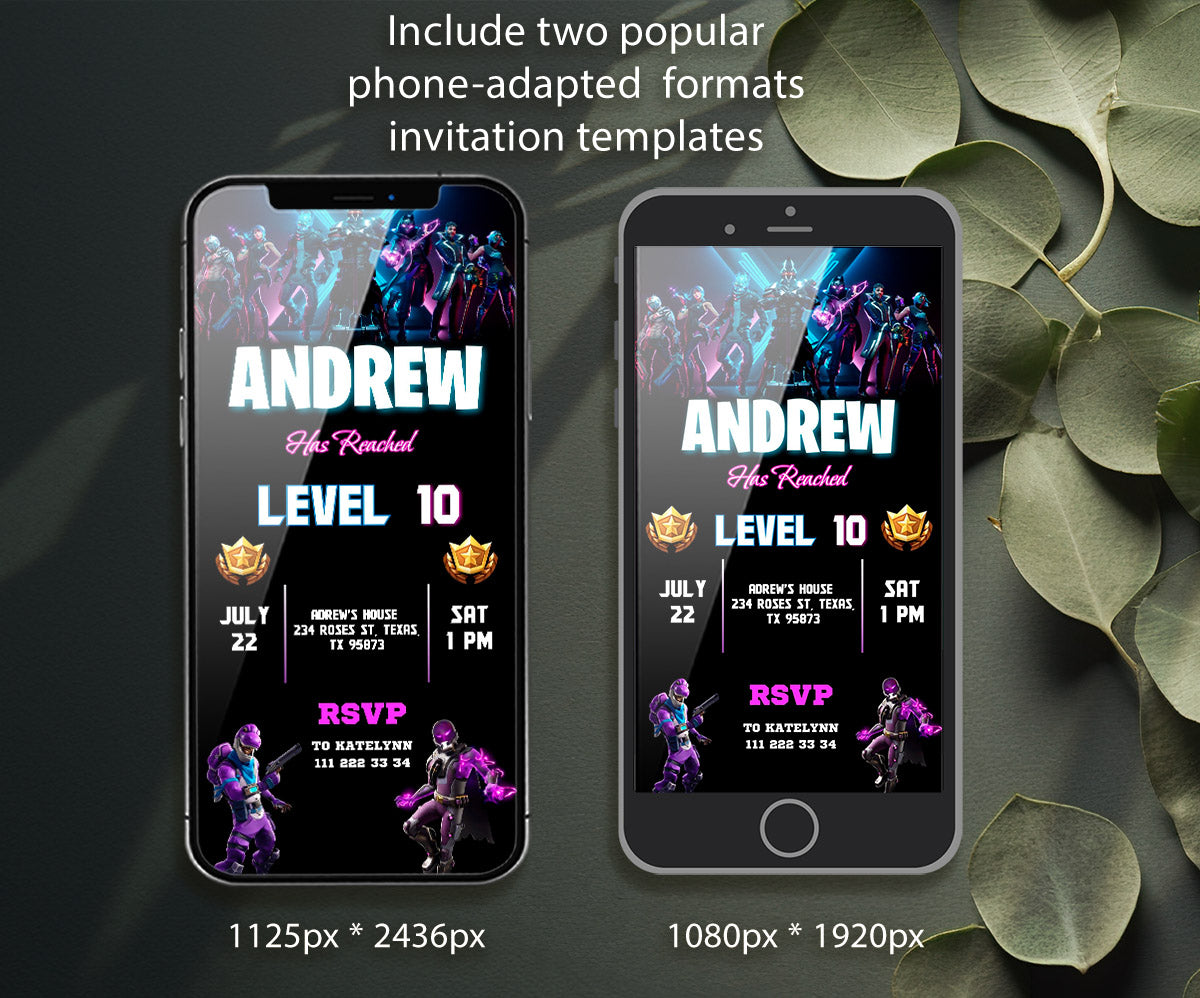 Fortnite Gamer customizable invitation template | Share or Print | boy | VG276