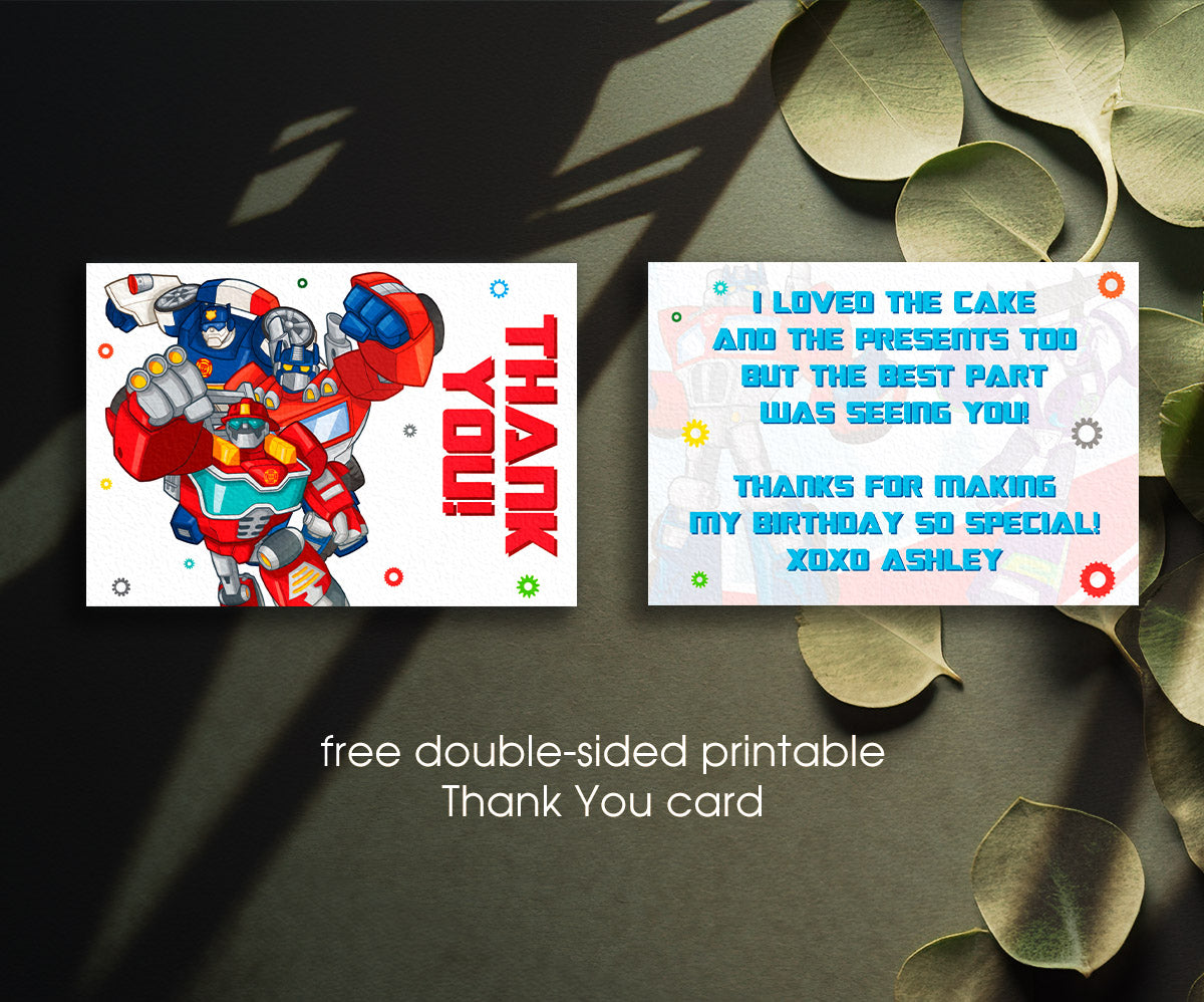 Transformers Rescue Bots customizable invitation template | Share or Print | boy | IC420