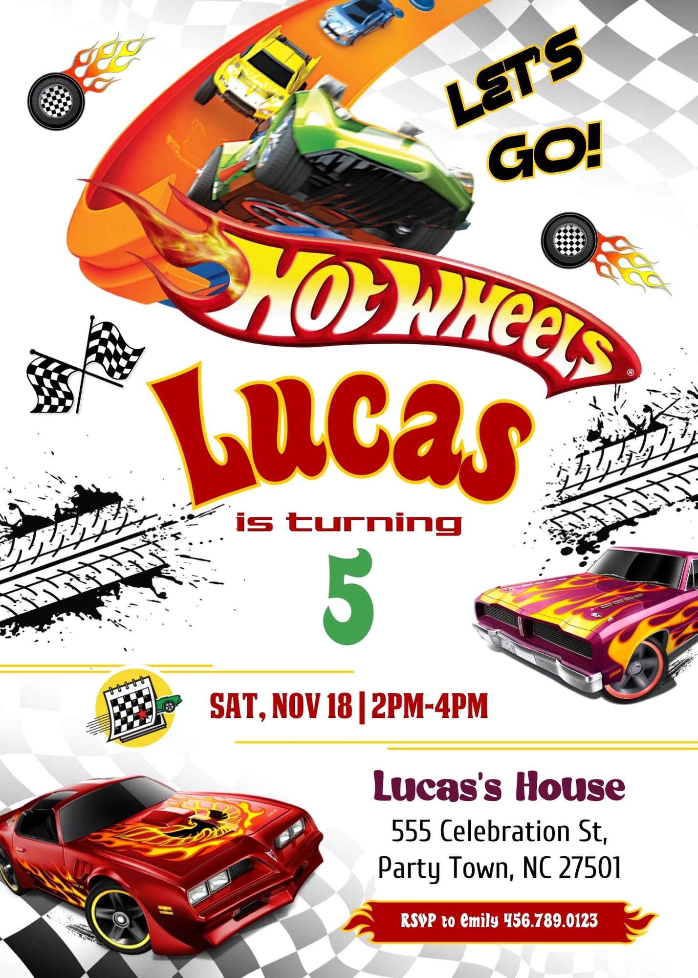Hot Wheels Racing customizable invitation template | Share or Print | boy | GM157