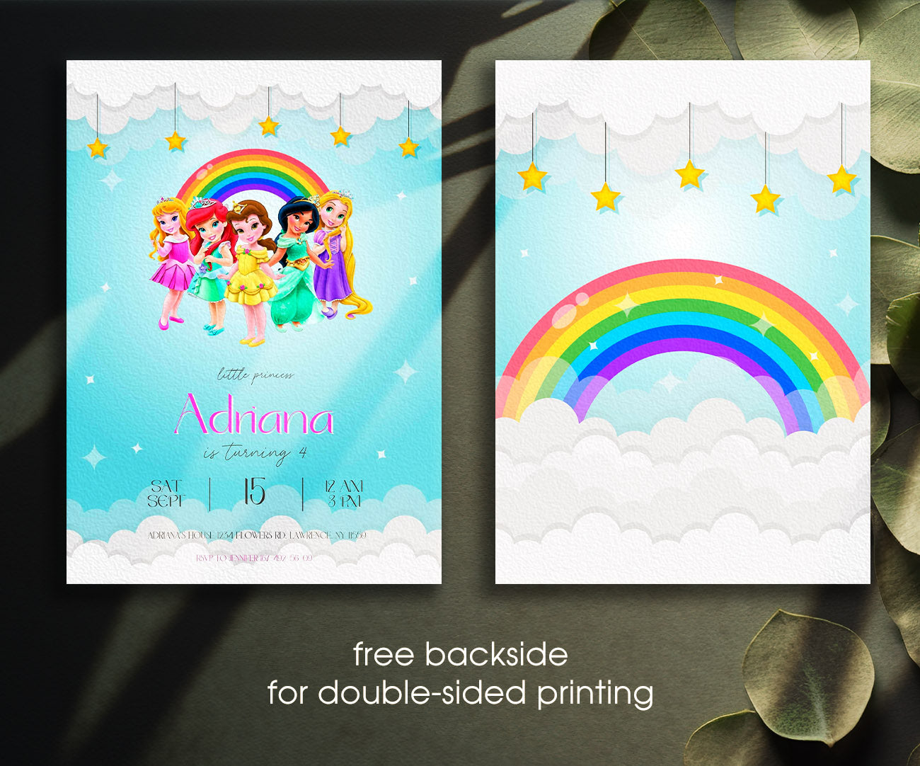 Disney Princess customizable invitation template | Share or Print | girl | XX181