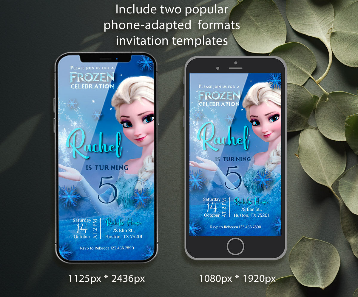 Frozen Elsa customizable invitation template | Share or Print | girl | GR335