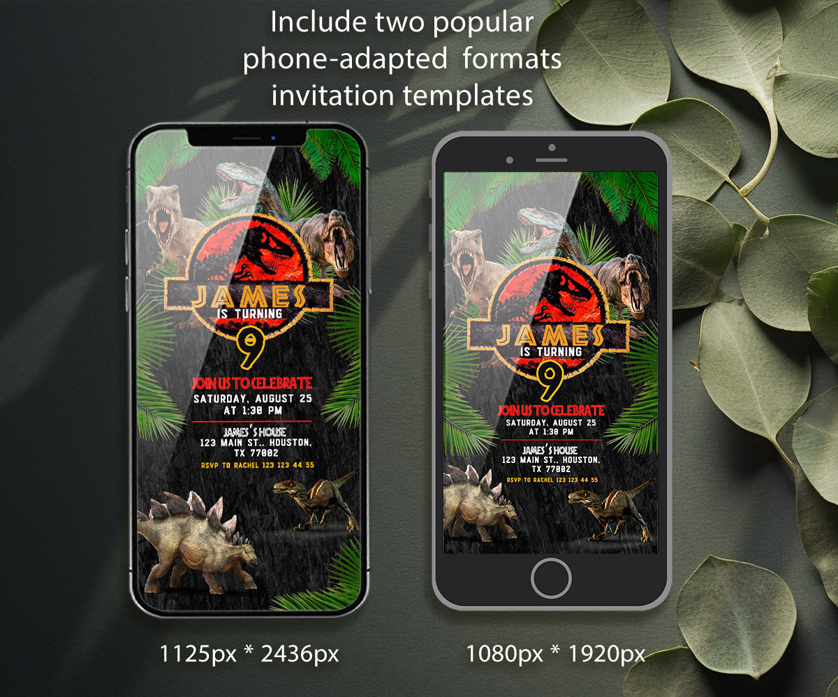 Jurassic Park Dinosaur customizable invitation template | Share or Print | NI728