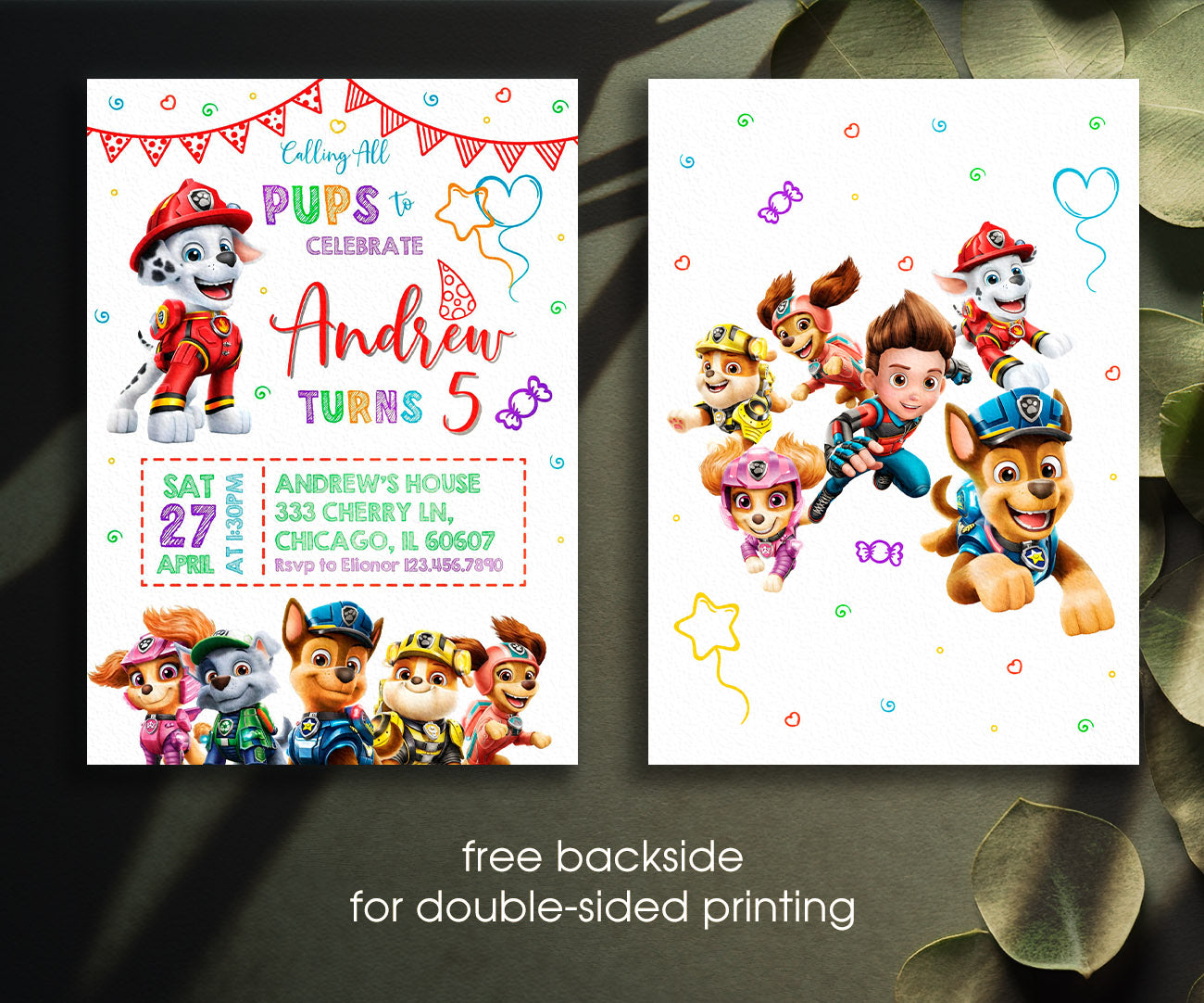 PAW Patrol customizable invitation template | Share or Print | QE150