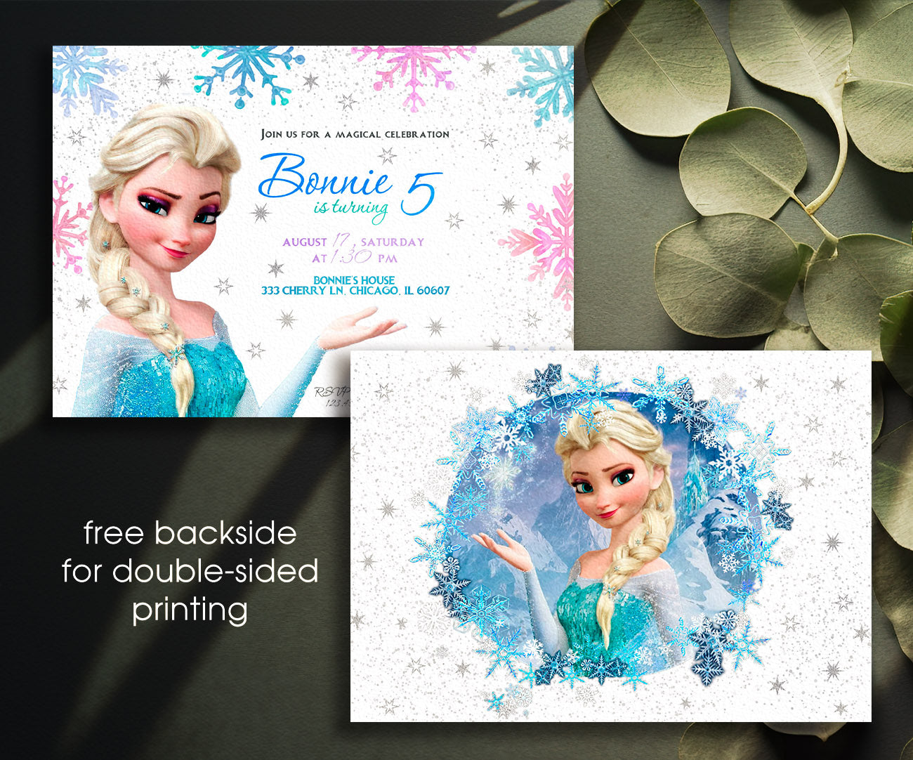 Frozen Elsa customizable invitation template | Share or Print | girl | ZX946