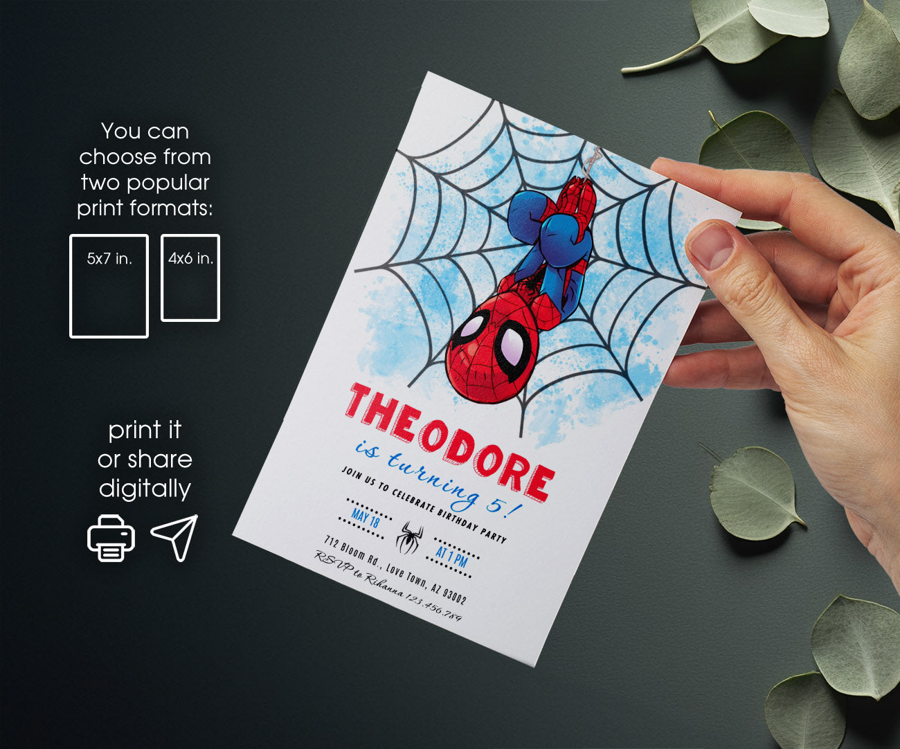 Spidey and His Amazing Friends customizable invitation template | Share or Print | boy | AO167