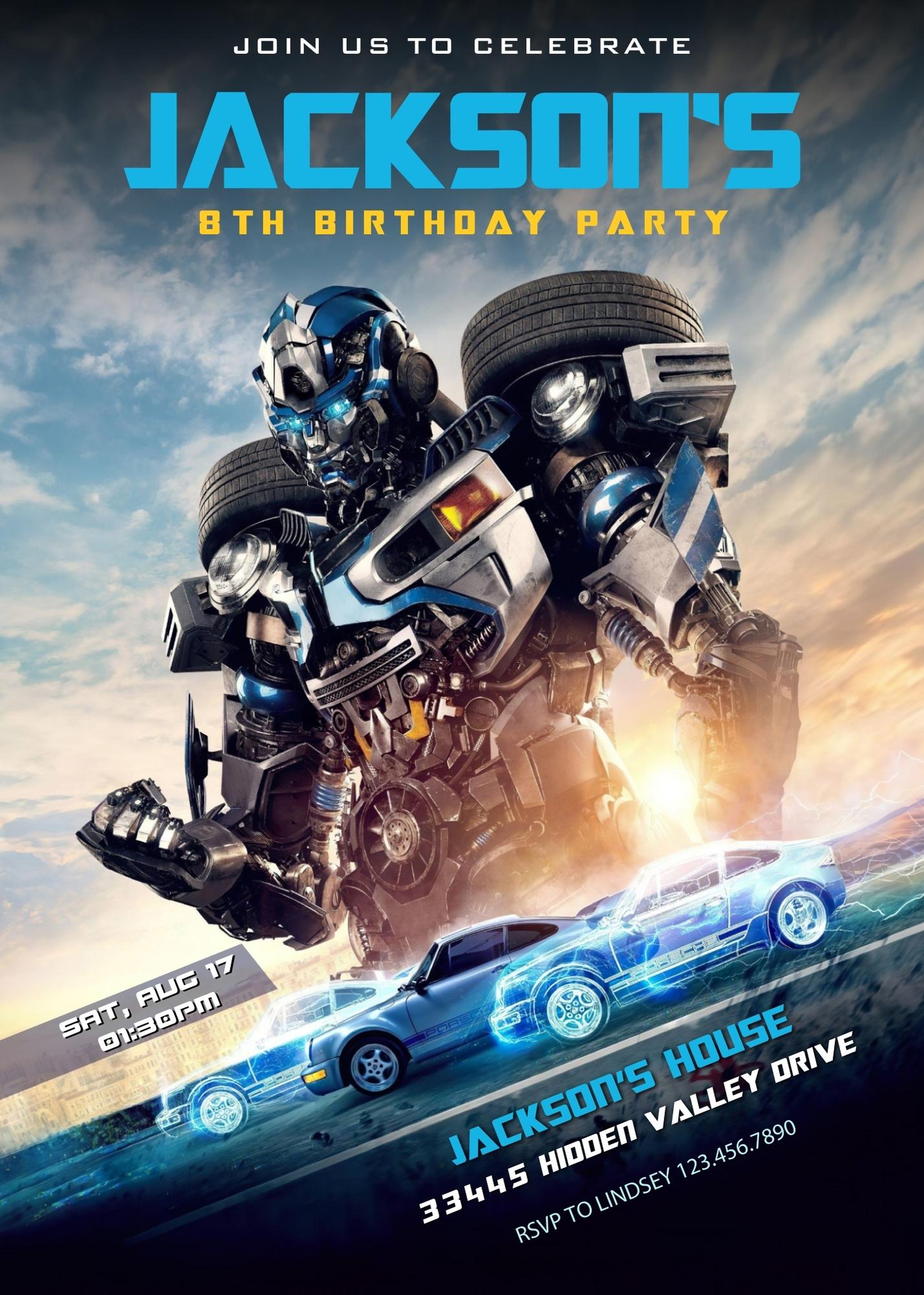Transformers Rescue Bots customizable invitation template | Share or Print | boy | TU656