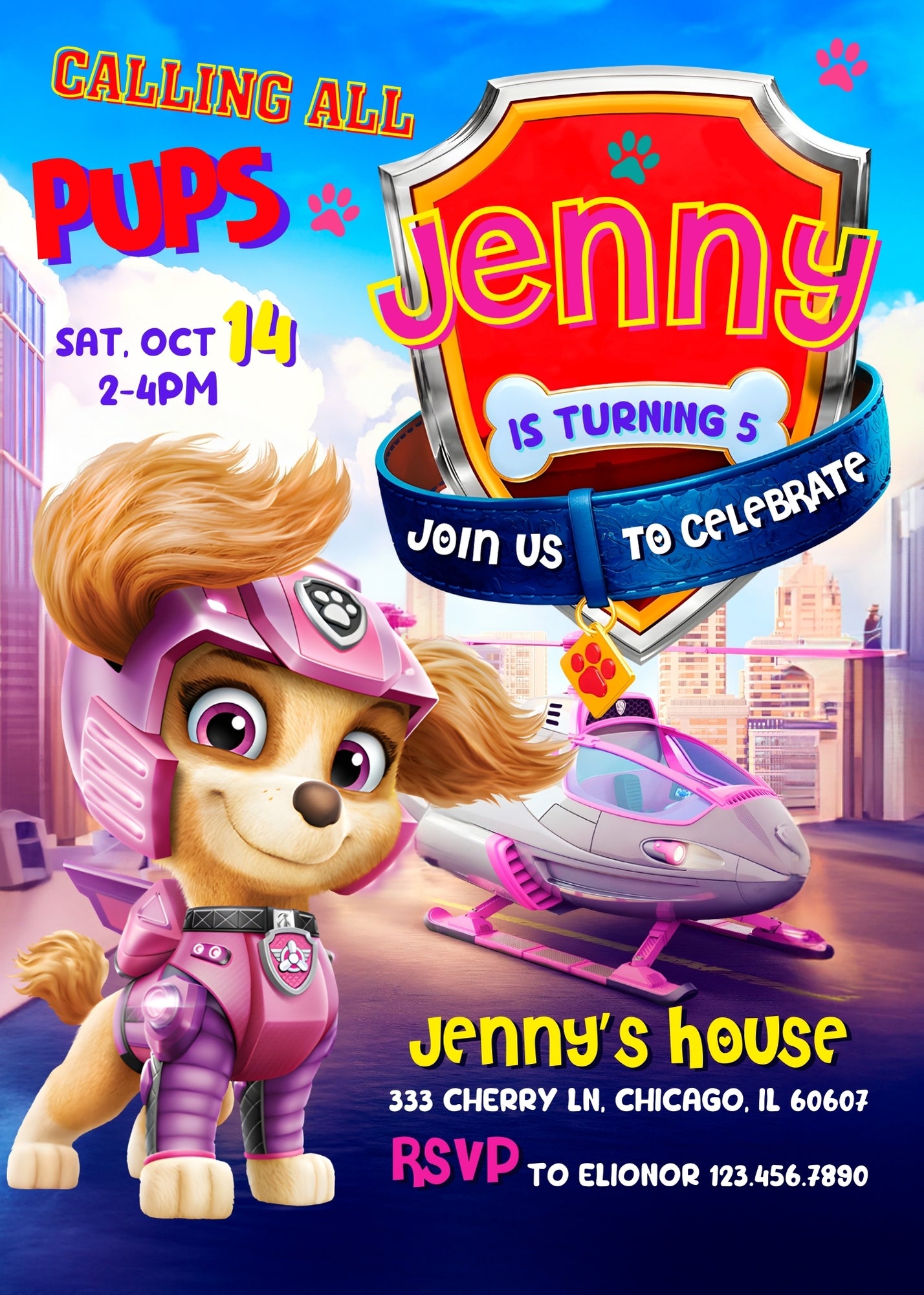 PAW Patrol customizable invitation template | Share or Print | GN765