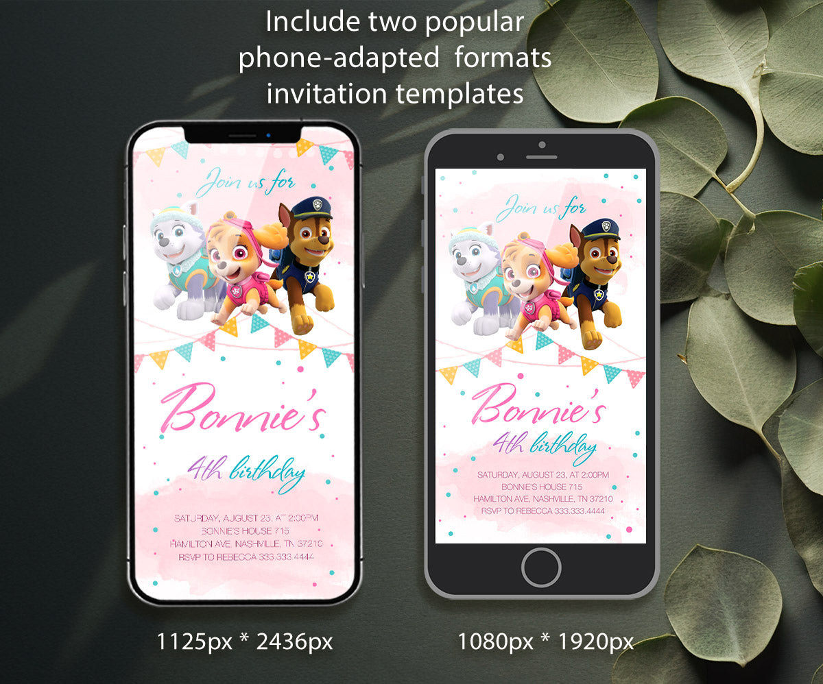 PAW Patrol customizable invitation template | Share or Print | WV997
