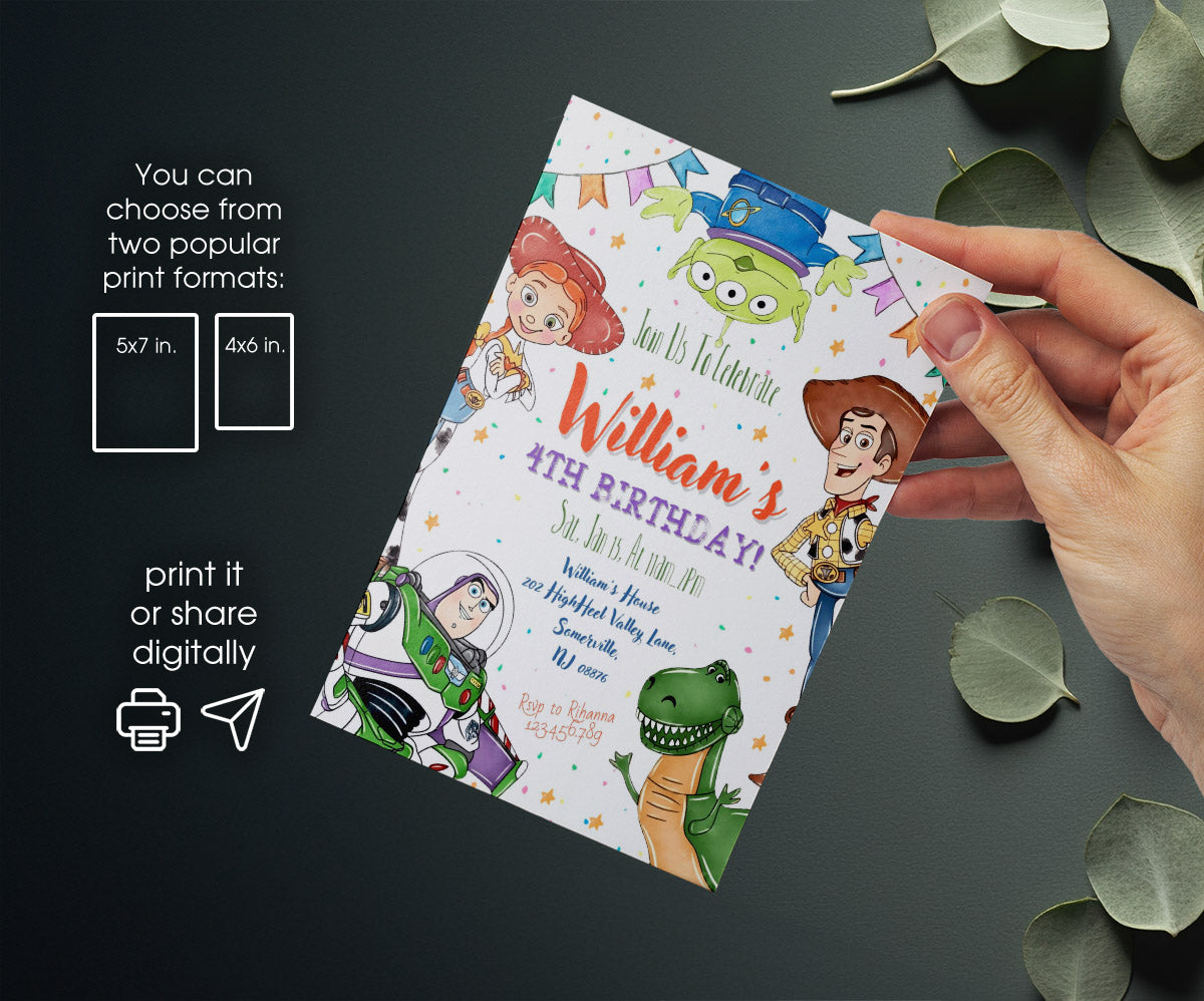 Toy Story Woody customizable invitation template | Share or Print | HG399