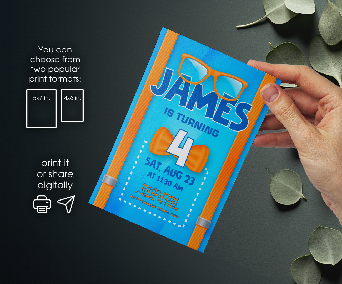 Blippi customizable invitation template | Share or Print | SO460